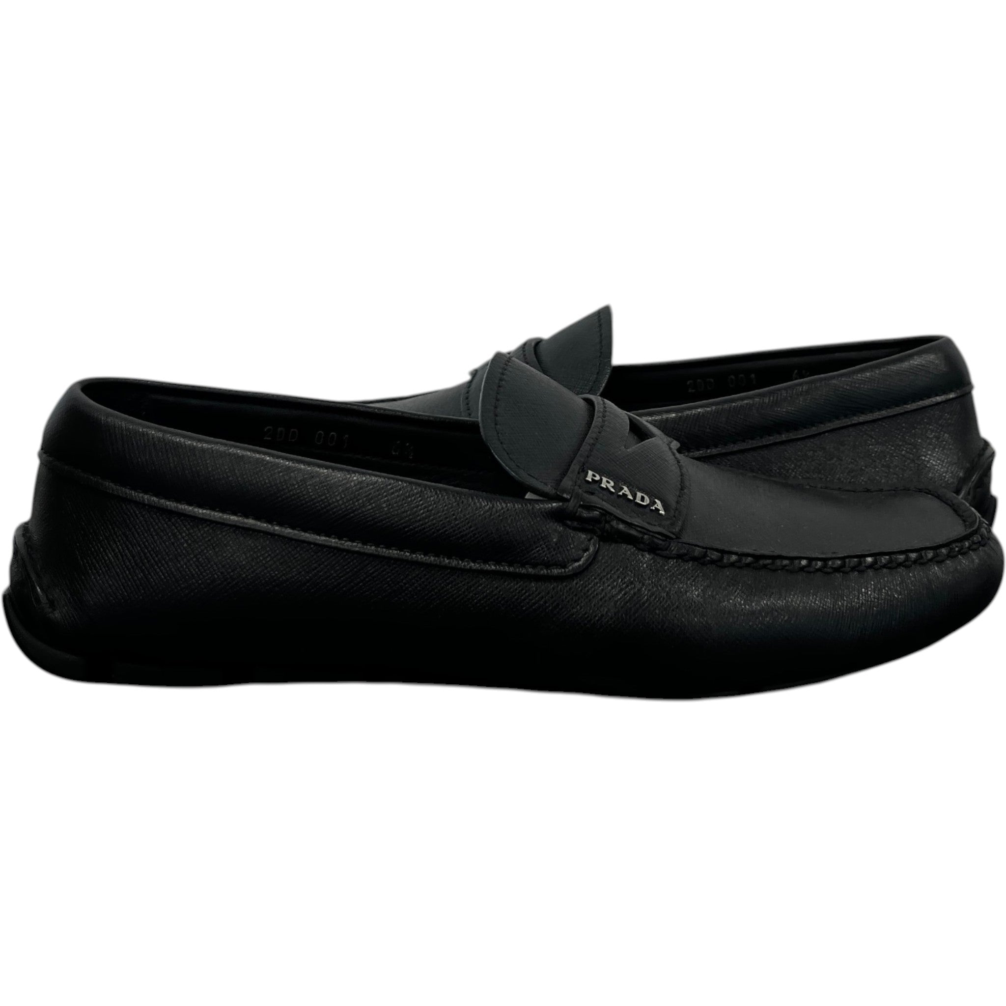Men's Saffiano Driver Loafers Black Size EU 40.5 / UK 6.5