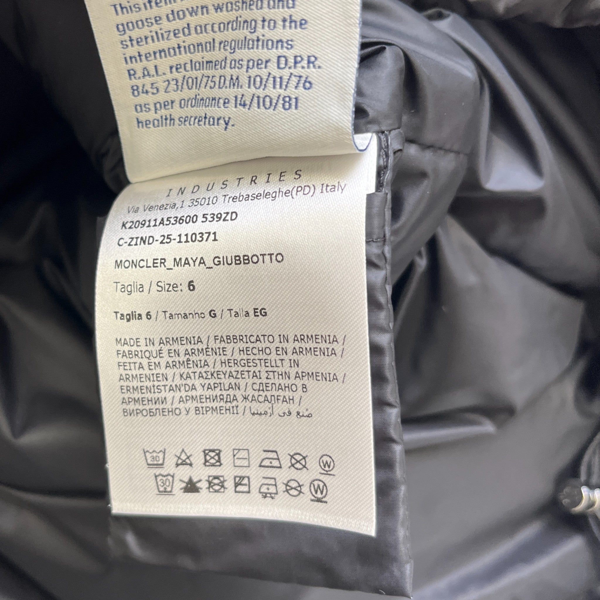 Men's Maya Down Jacket Black Size 6 / XXXL