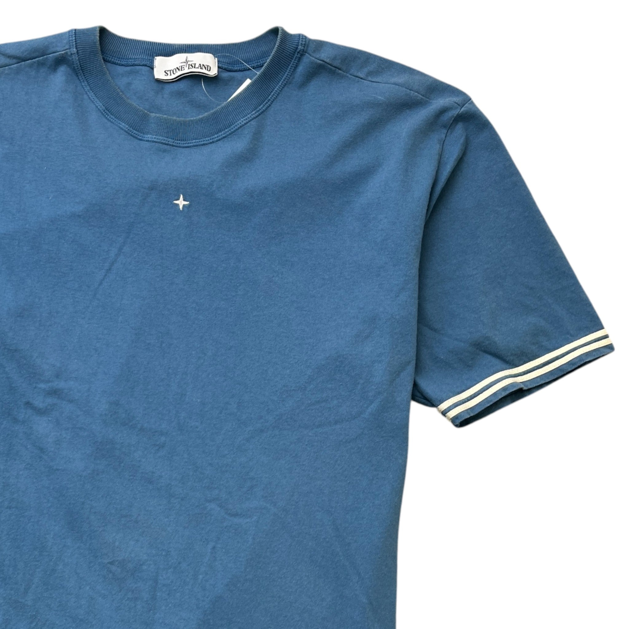 Men's Embroidered Logo T-Shirt Blue Size XXL