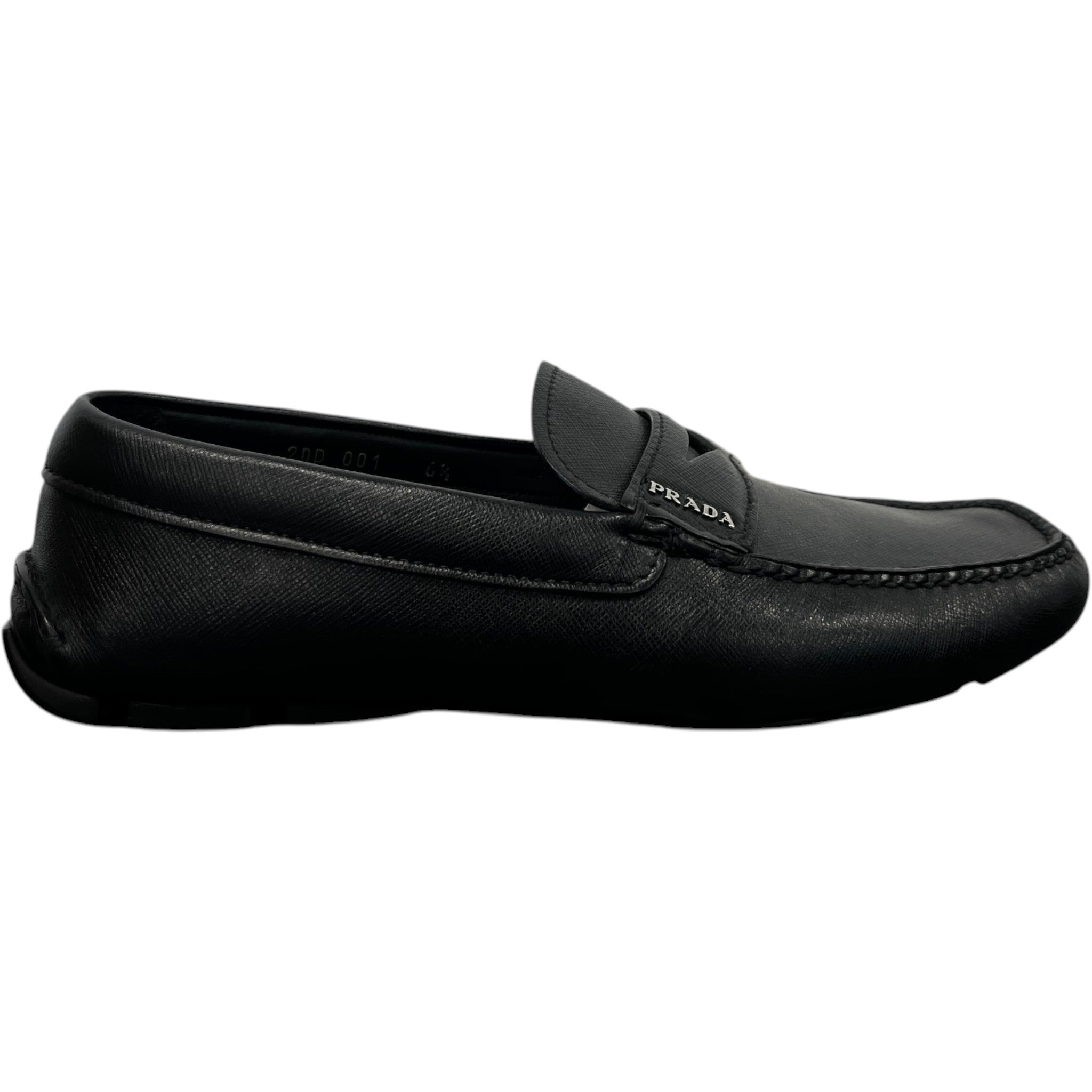 Men's Saffiano Driver Loafers Black Size EU 40.5 / UK 6.5
