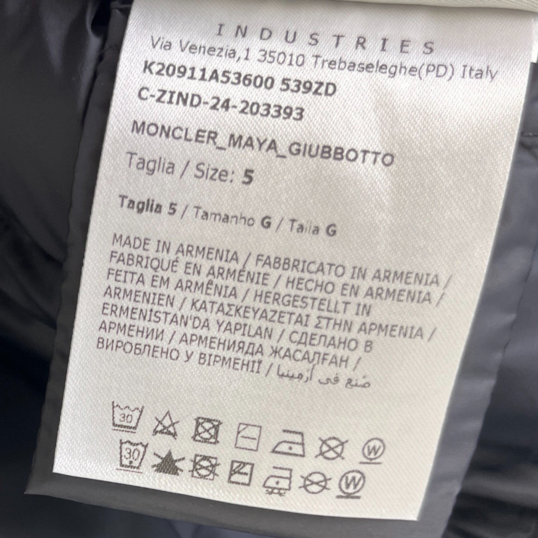 Men's Maya Down Jacket Black Size 5 / XXL