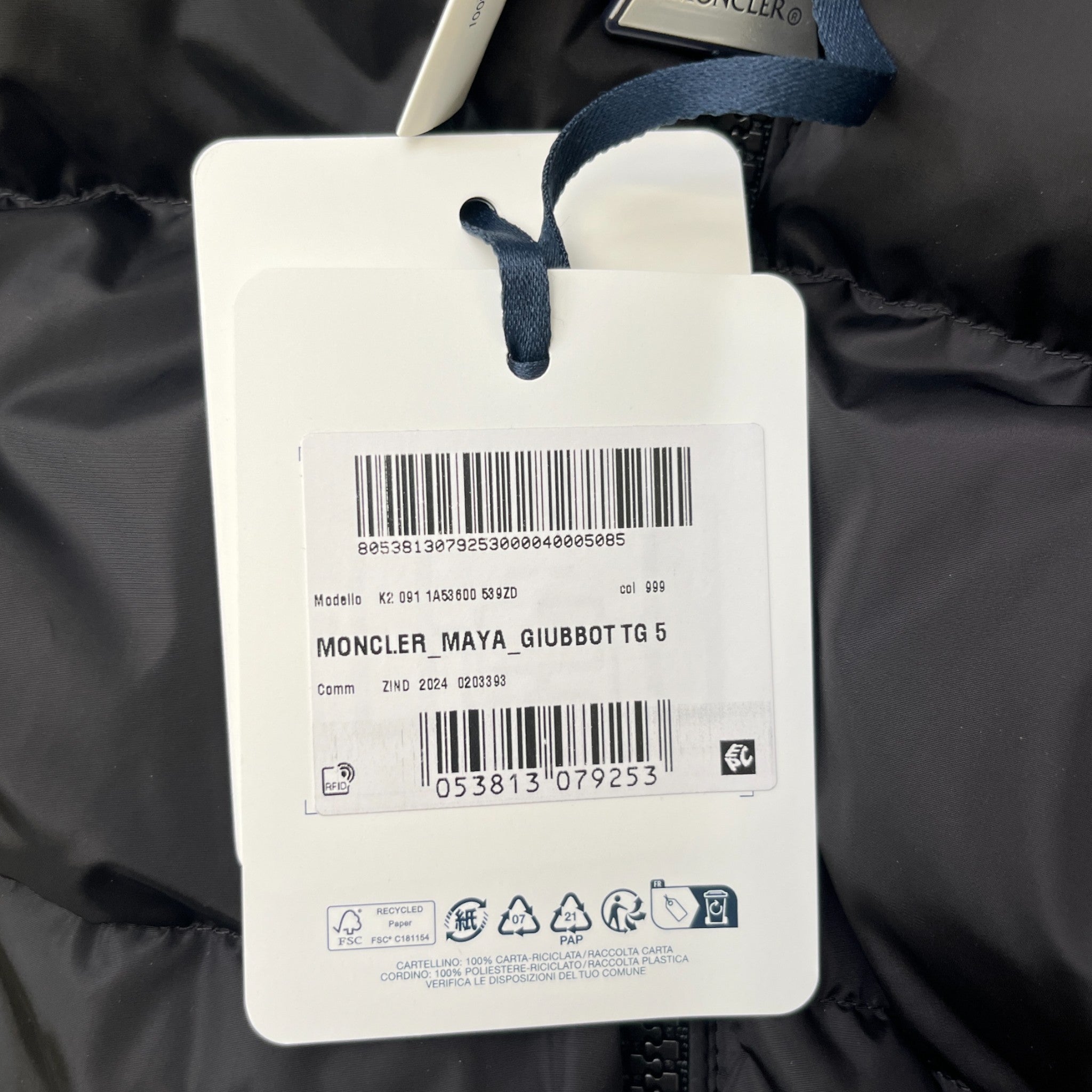 Men's Maya Down Jacket Black Size 5 / XXL