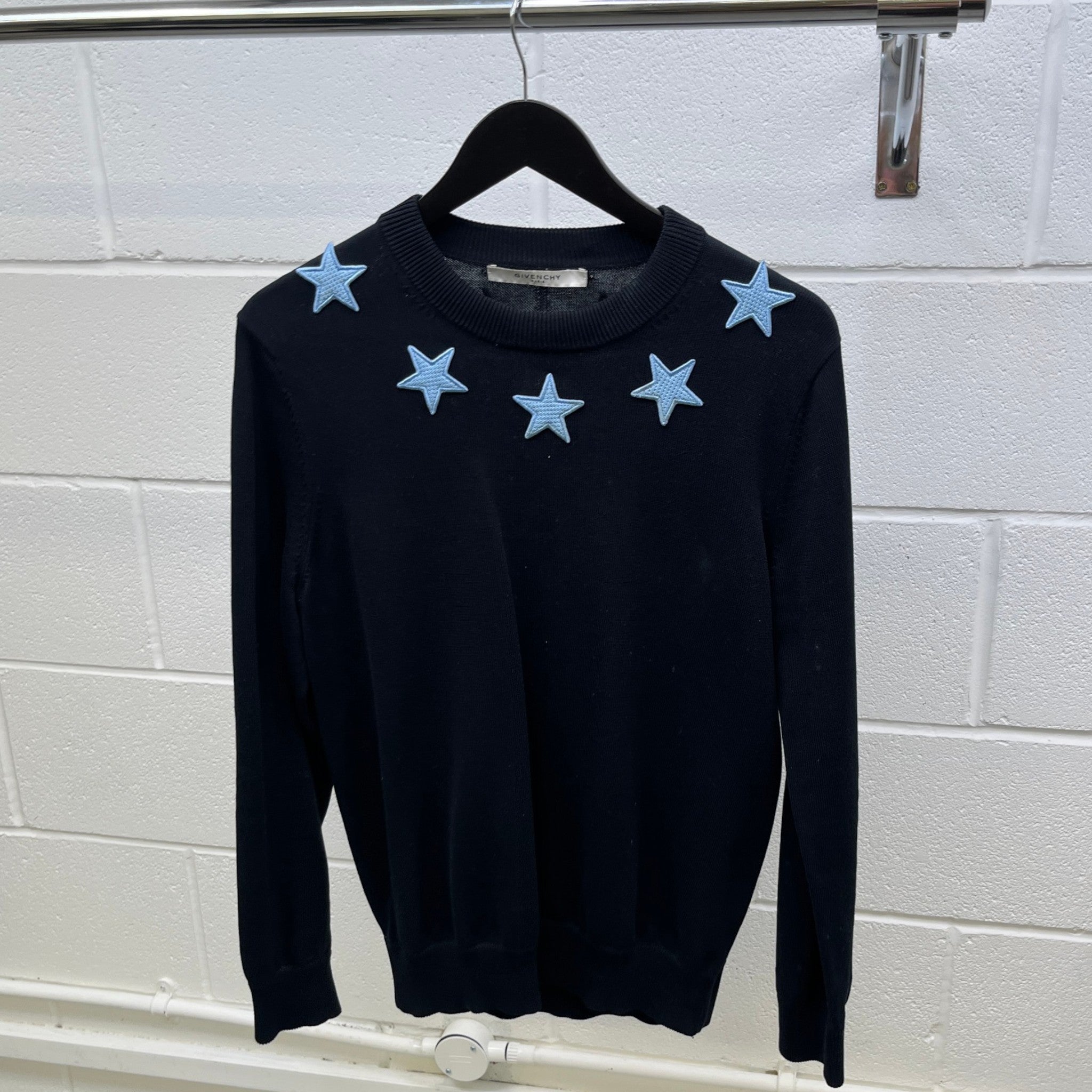 Men's Star Patch Jumper Black Size M