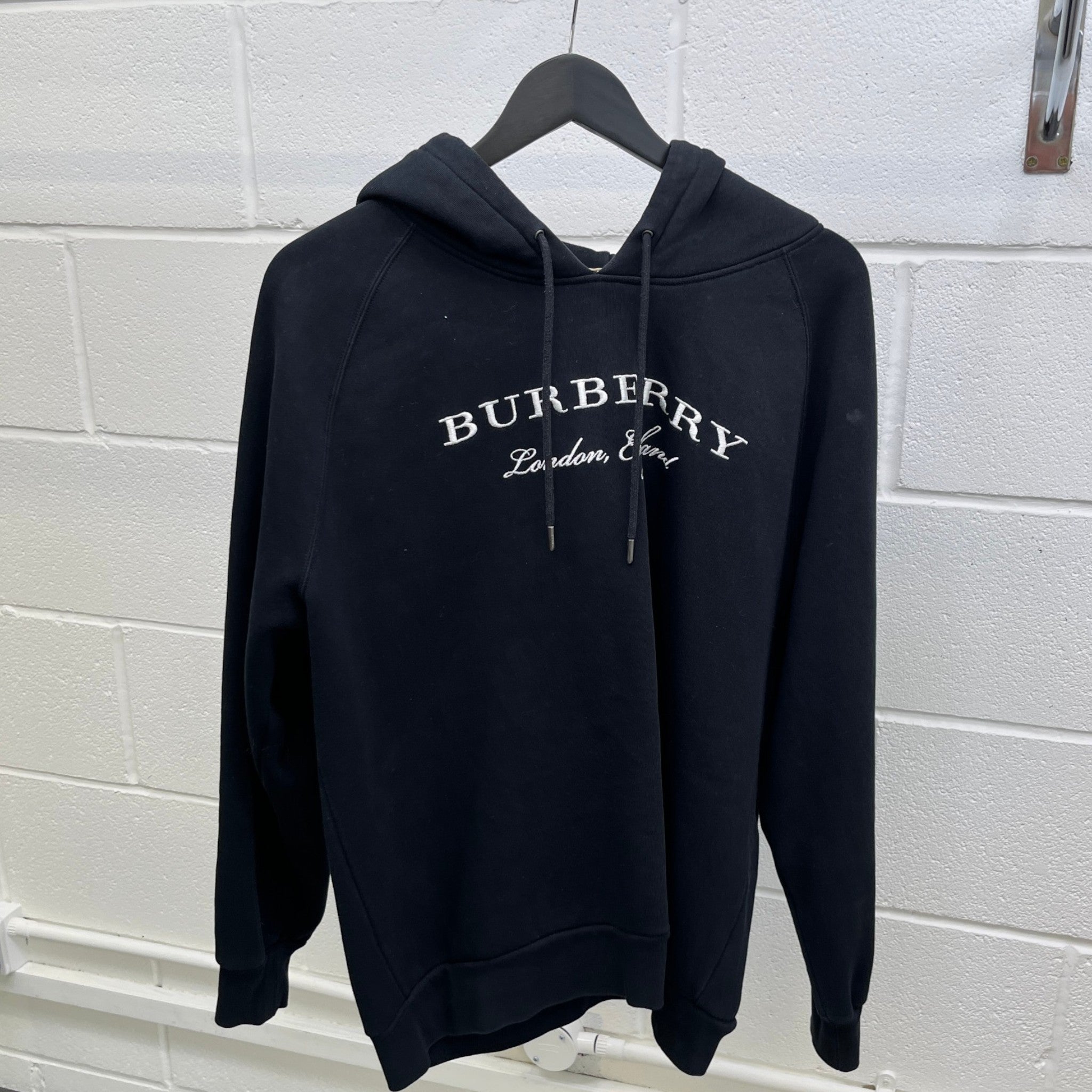 Men's Embroidered Logo Hoodie Black Size XL