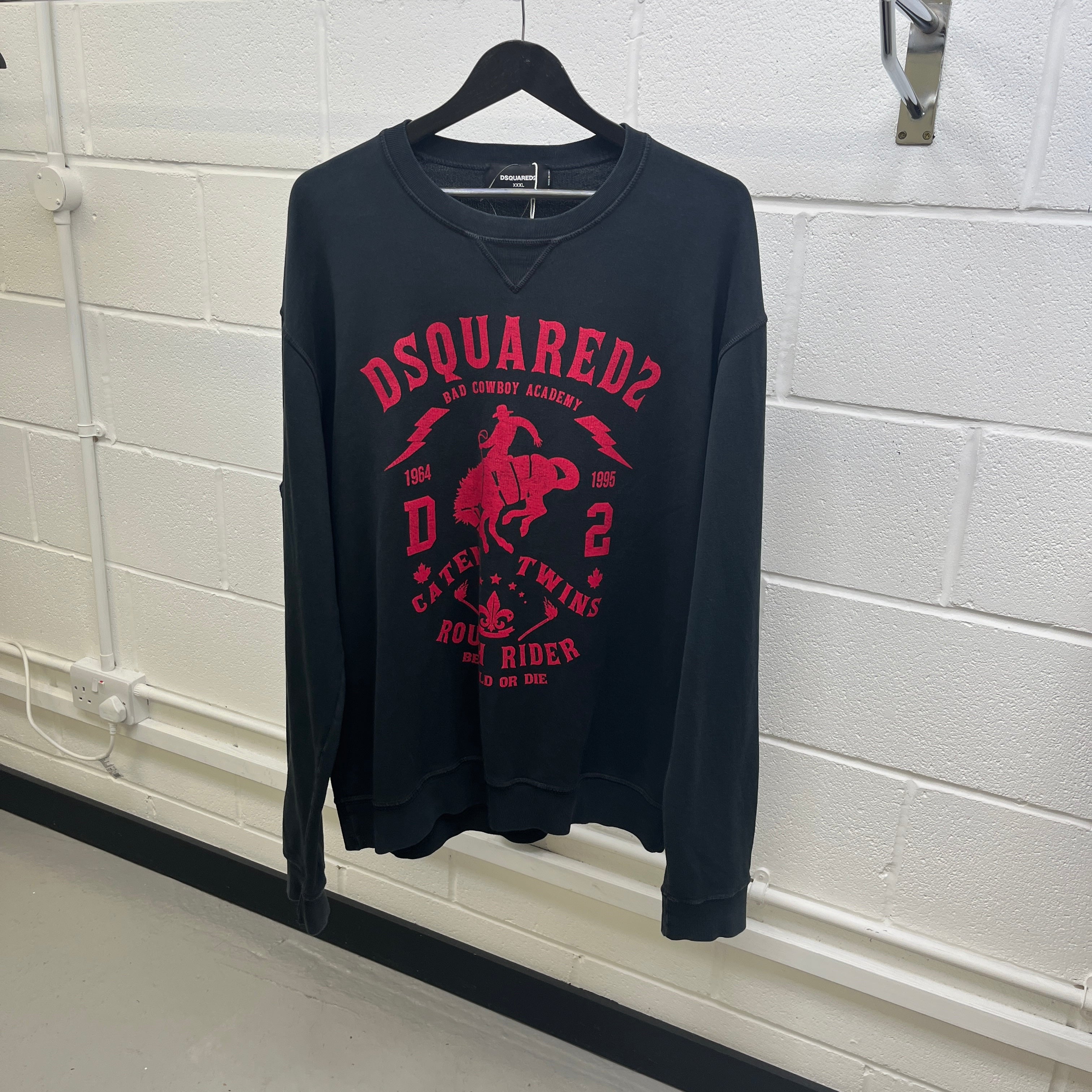 Men's Bad Cowboy Academy Sweatshirt Black Size XXXL