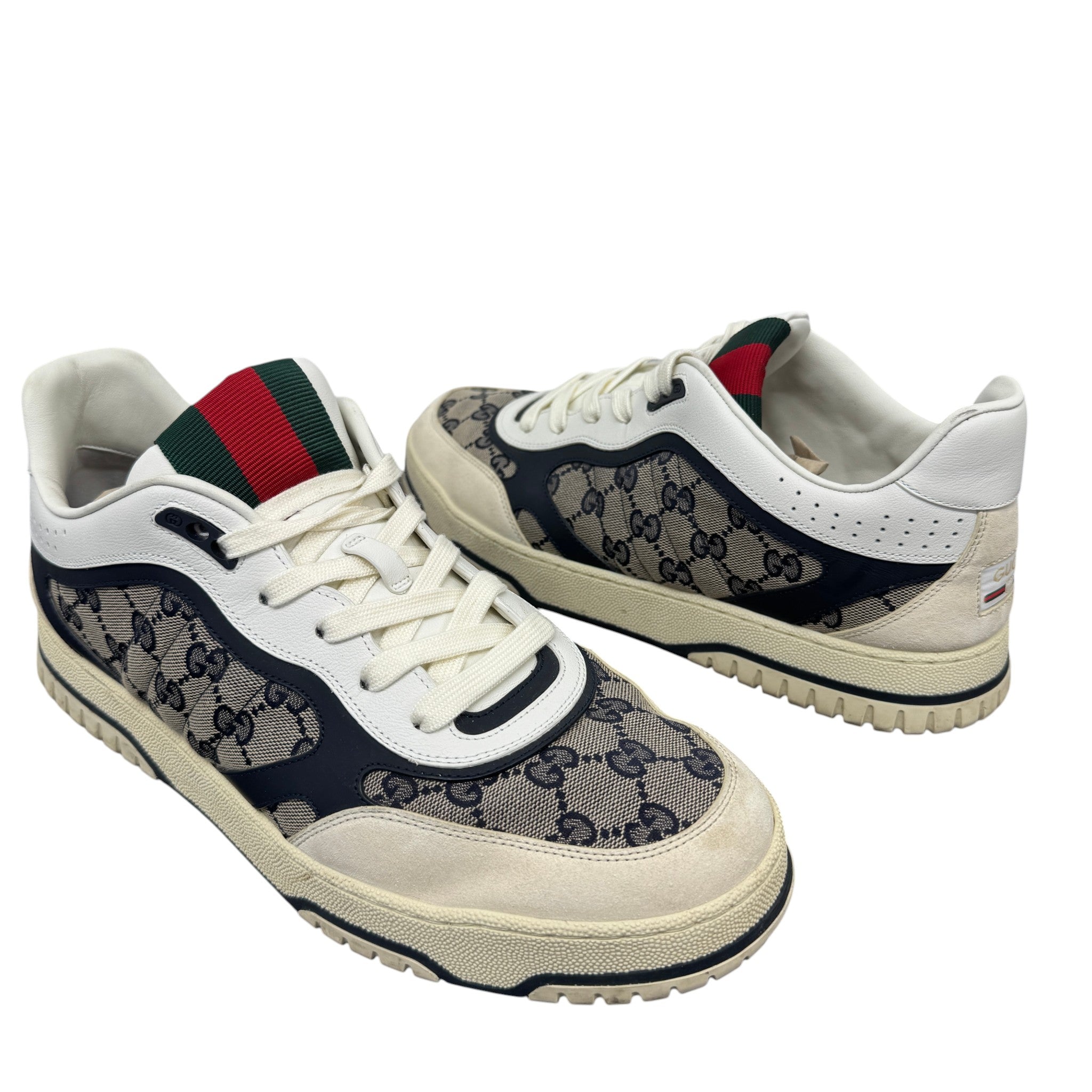 Men's Gg Supreme Re-Web Low Trainers Beige Size EU 45 / UK 11