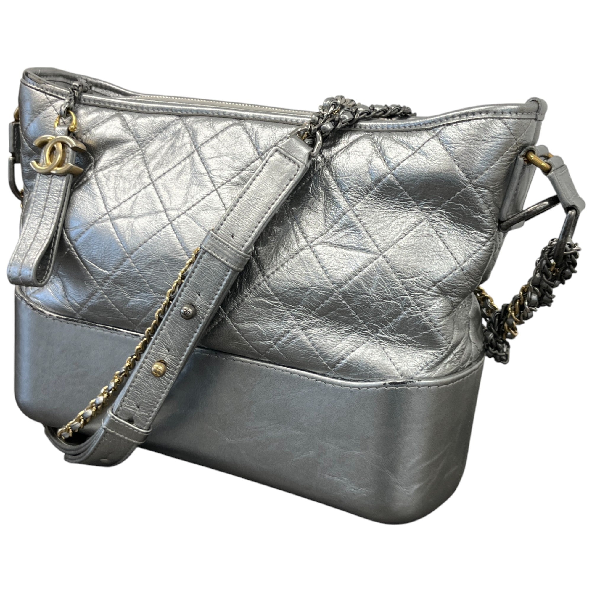 Women's Medium Gabrielle Hobo Handbag Silver