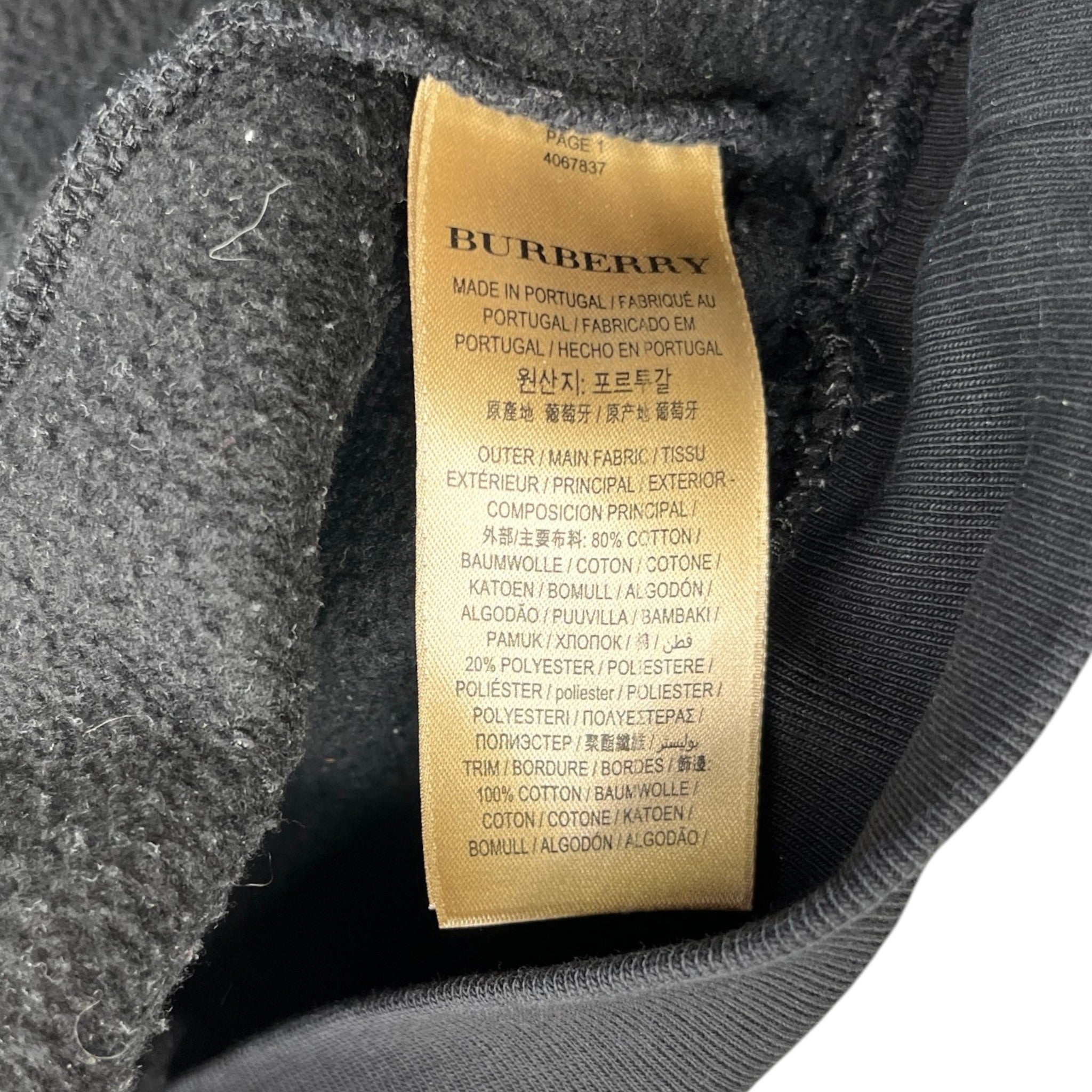 Men's Embroidered Logo Hoodie Black Size XL
