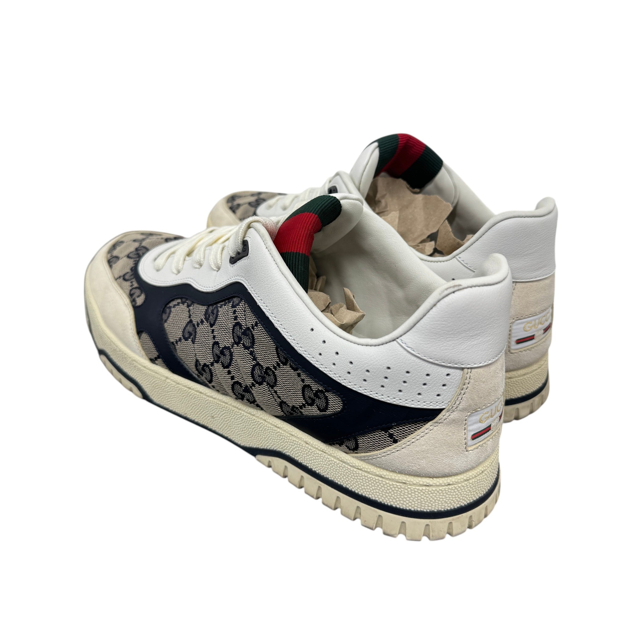 Men's Gg Supreme Re-Web Low Trainers Beige Size EU 45 / UK 11