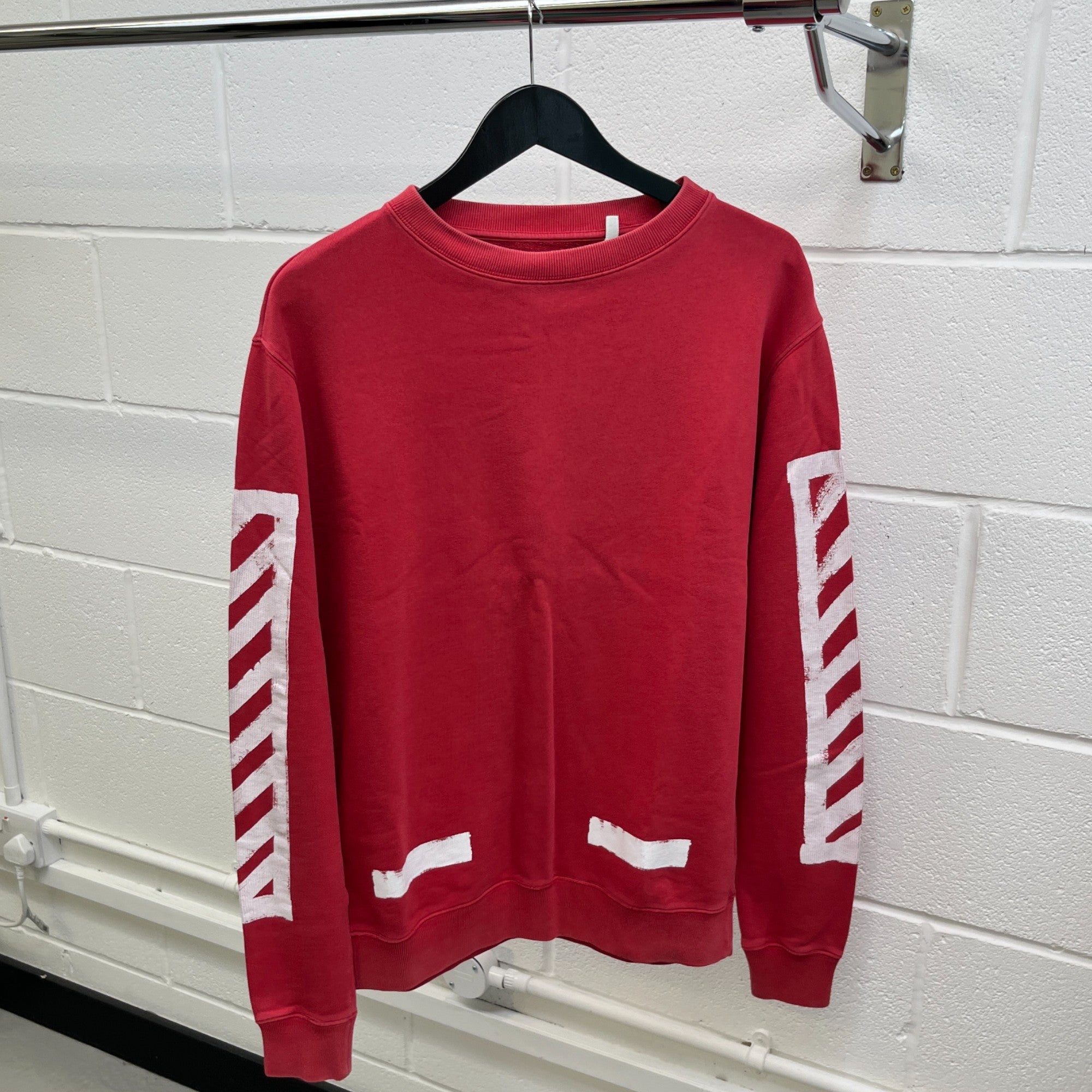 Men's Diagonal Logo Sweatshirt Red Size S