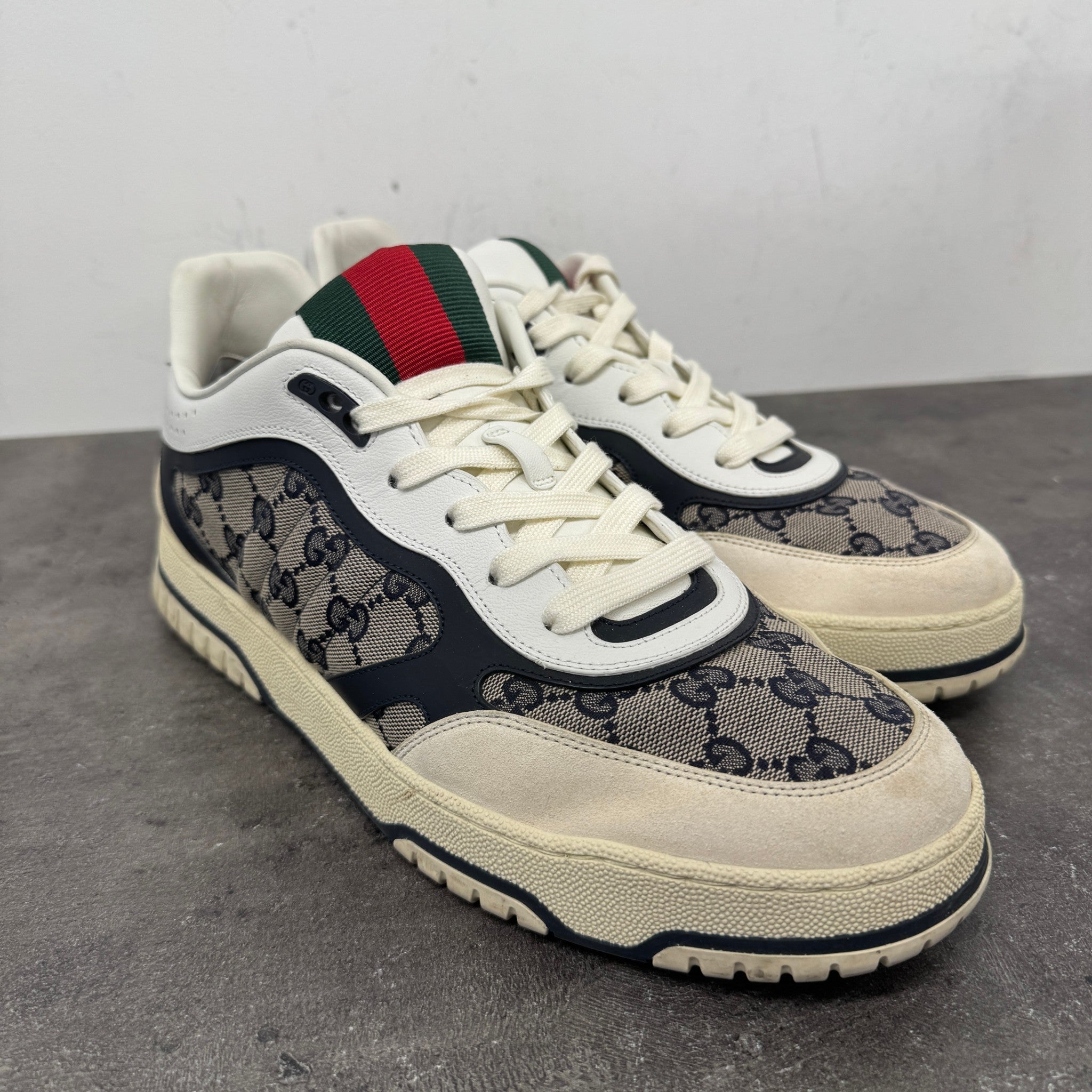 Men's Gg Supreme Re-Web Low Trainers Beige Size EU 45 / UK 11
