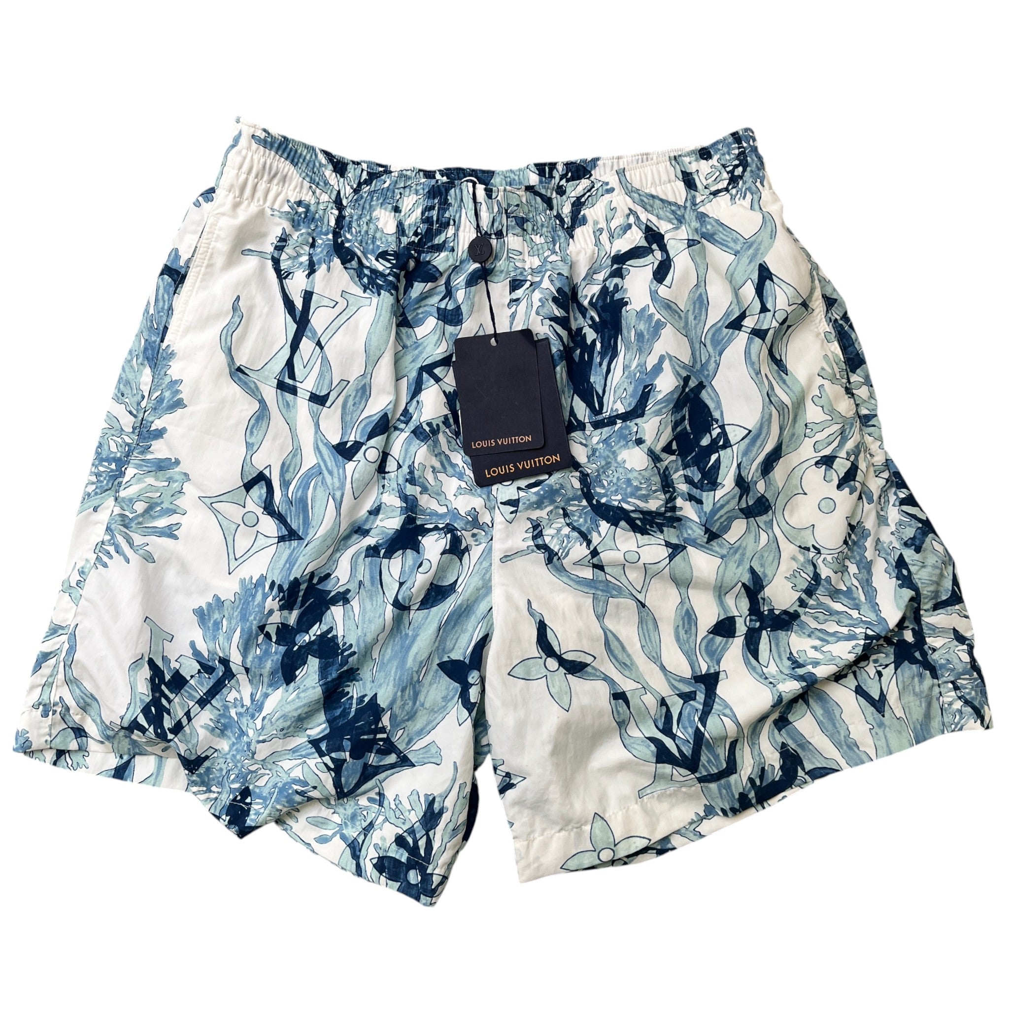 Men's Monogram Swim Shorts Blue Size M