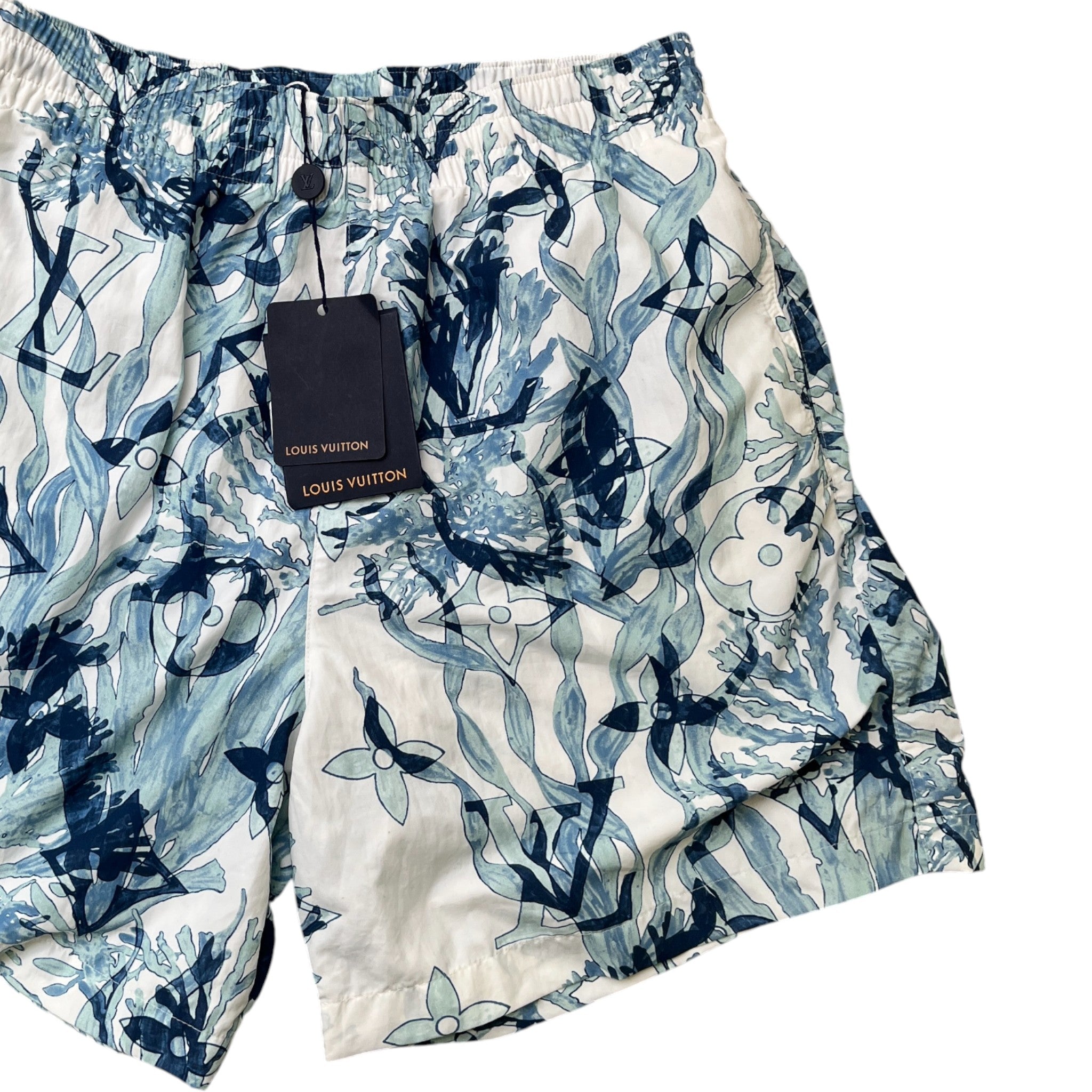 Men's Monogram Swim Shorts Blue Size M