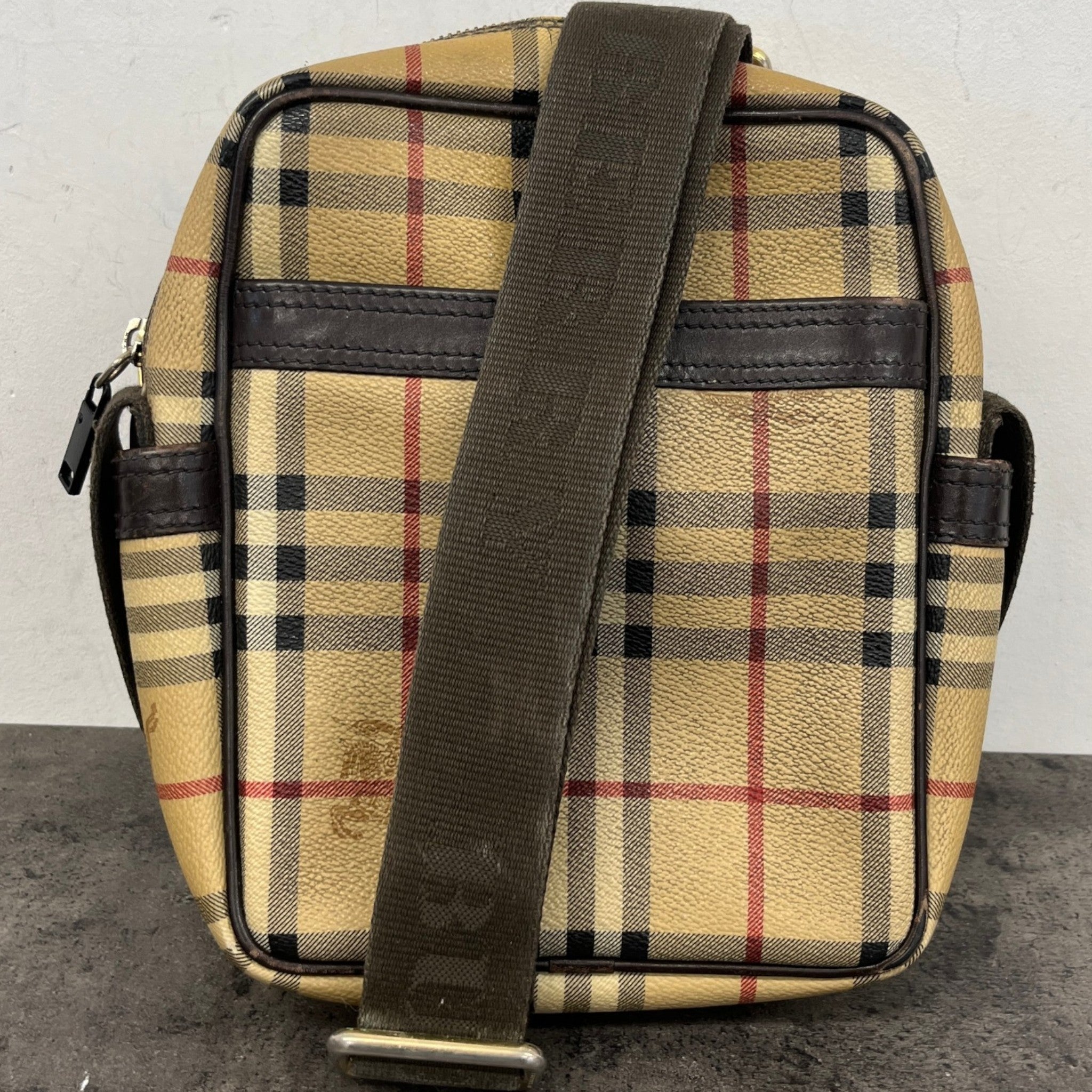 Men's Nova Check Crossbody Bag Brown