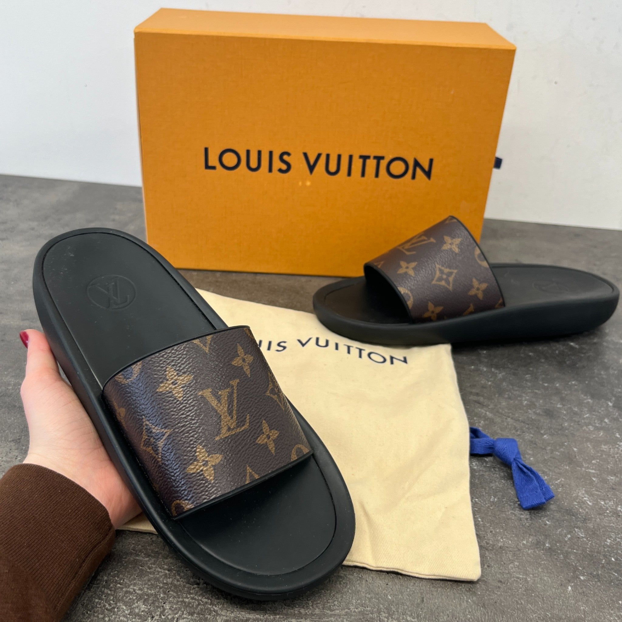 Women's Monogram Waterfront Slides Black Size EU 39 / UK 6