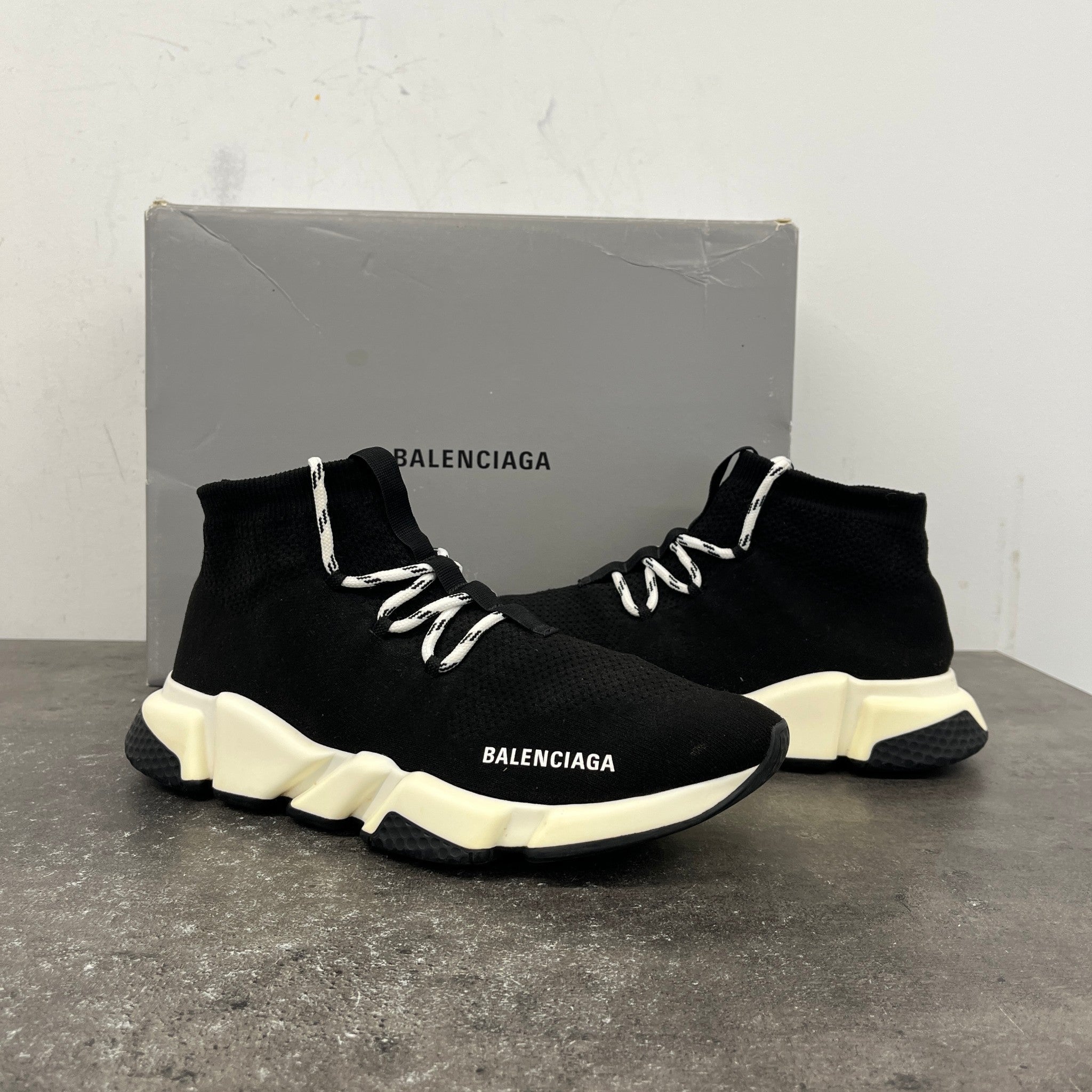 Men's Speed Lace-Up High Trainers Black Size EU 42 / UK 8