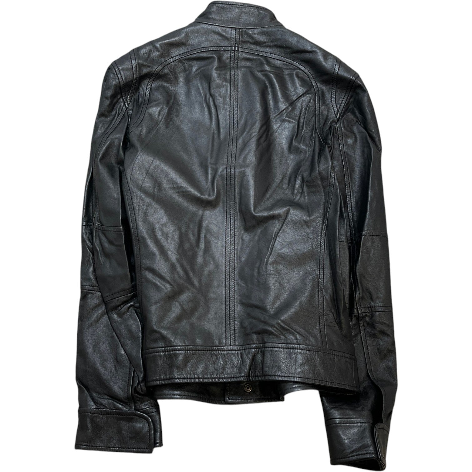 Men's Plaque Logo Leather Jacket Black Size IT 46 / S