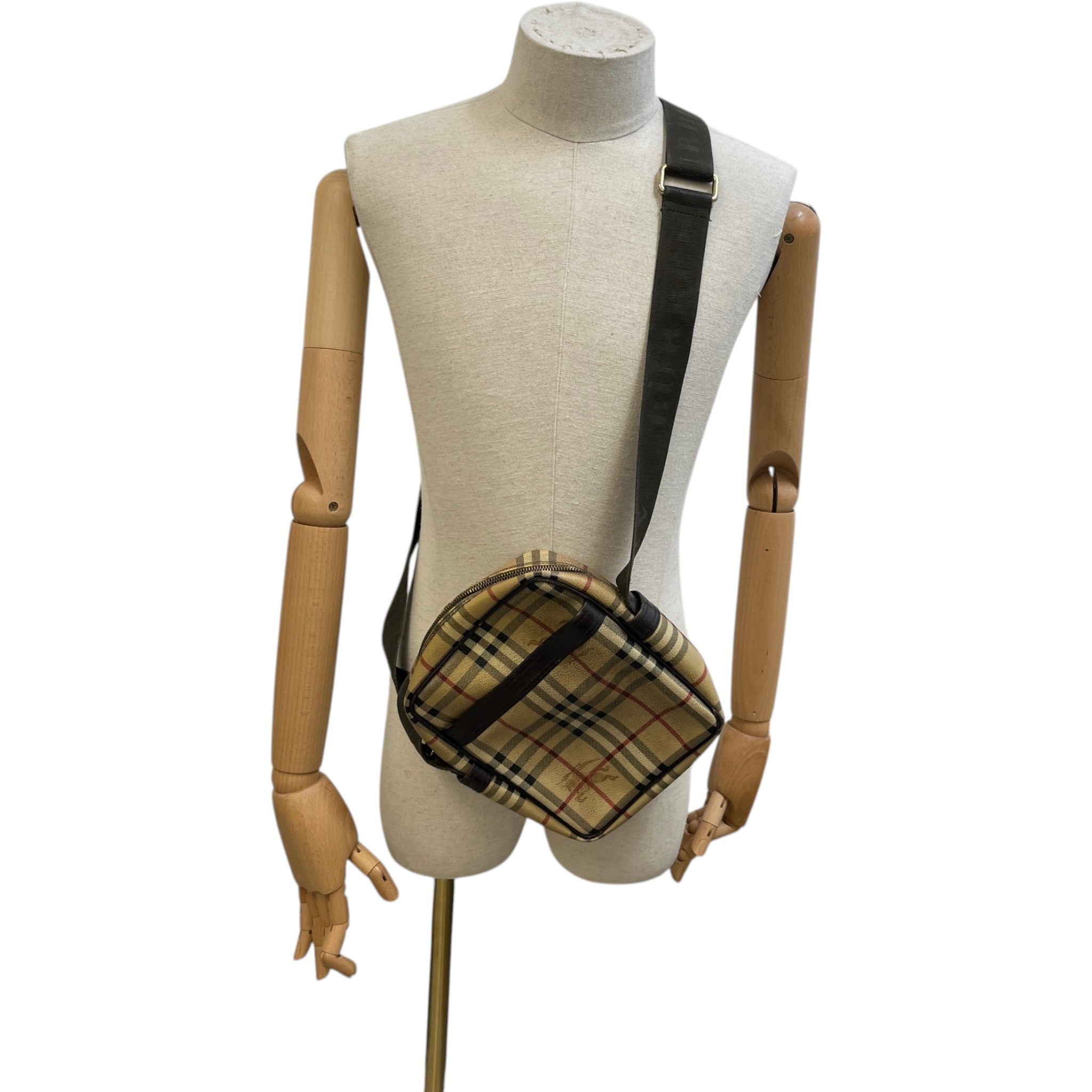 Men's Nova Check Crossbody Bag Brown