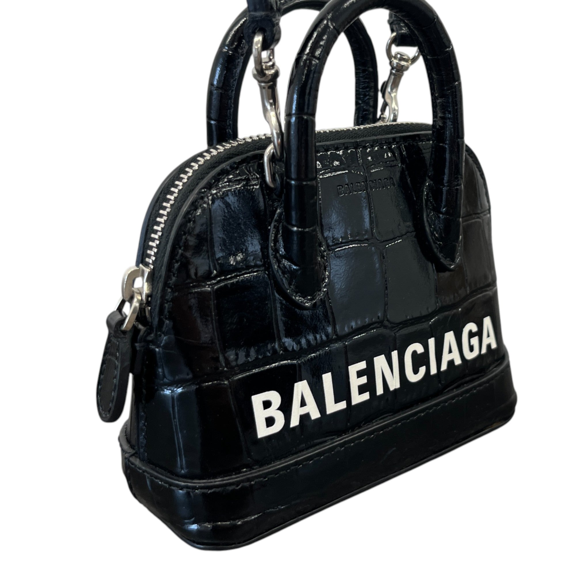 Women's Croc Micro Ville Top Handle Bag Black