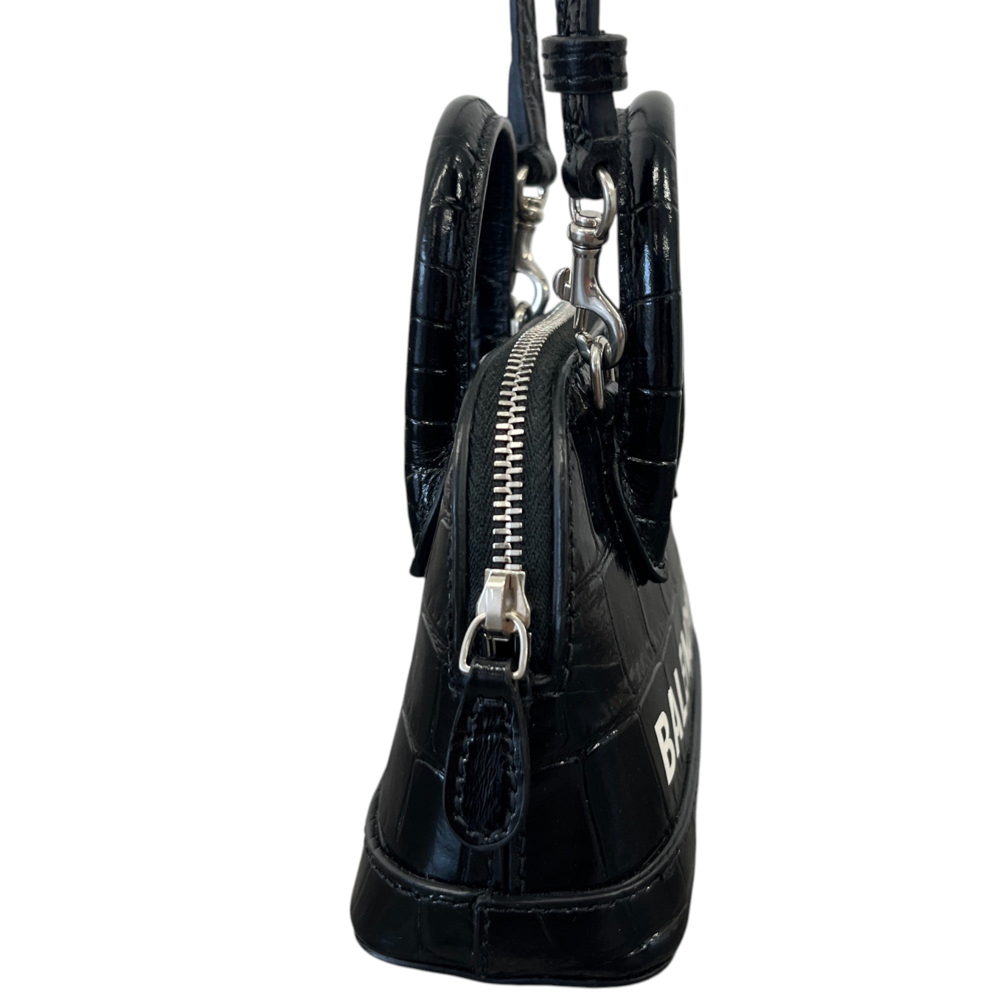 Women's Croc Micro Ville Top Handle Bag Black