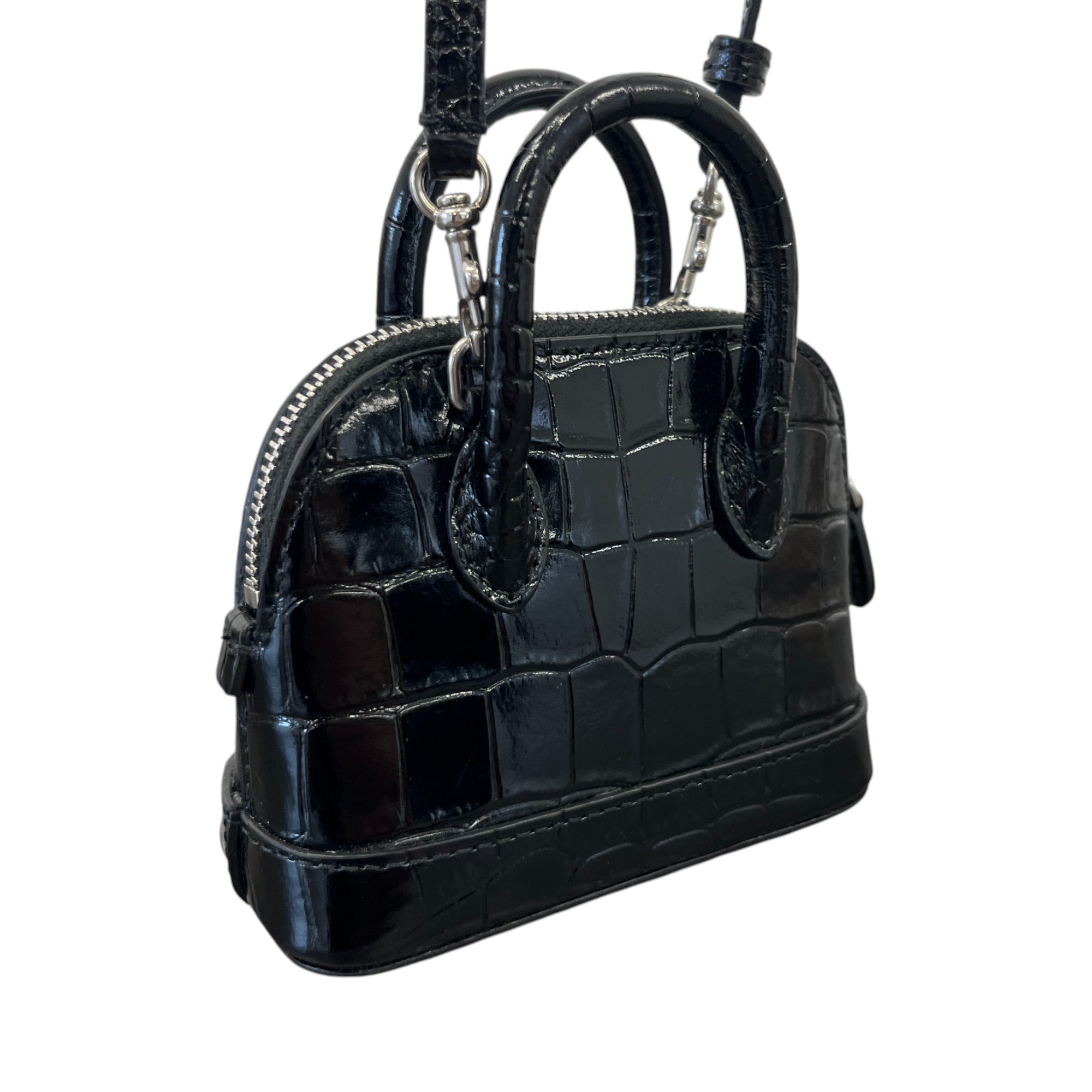 Women's Croc Micro Ville Top Handle Bag Black