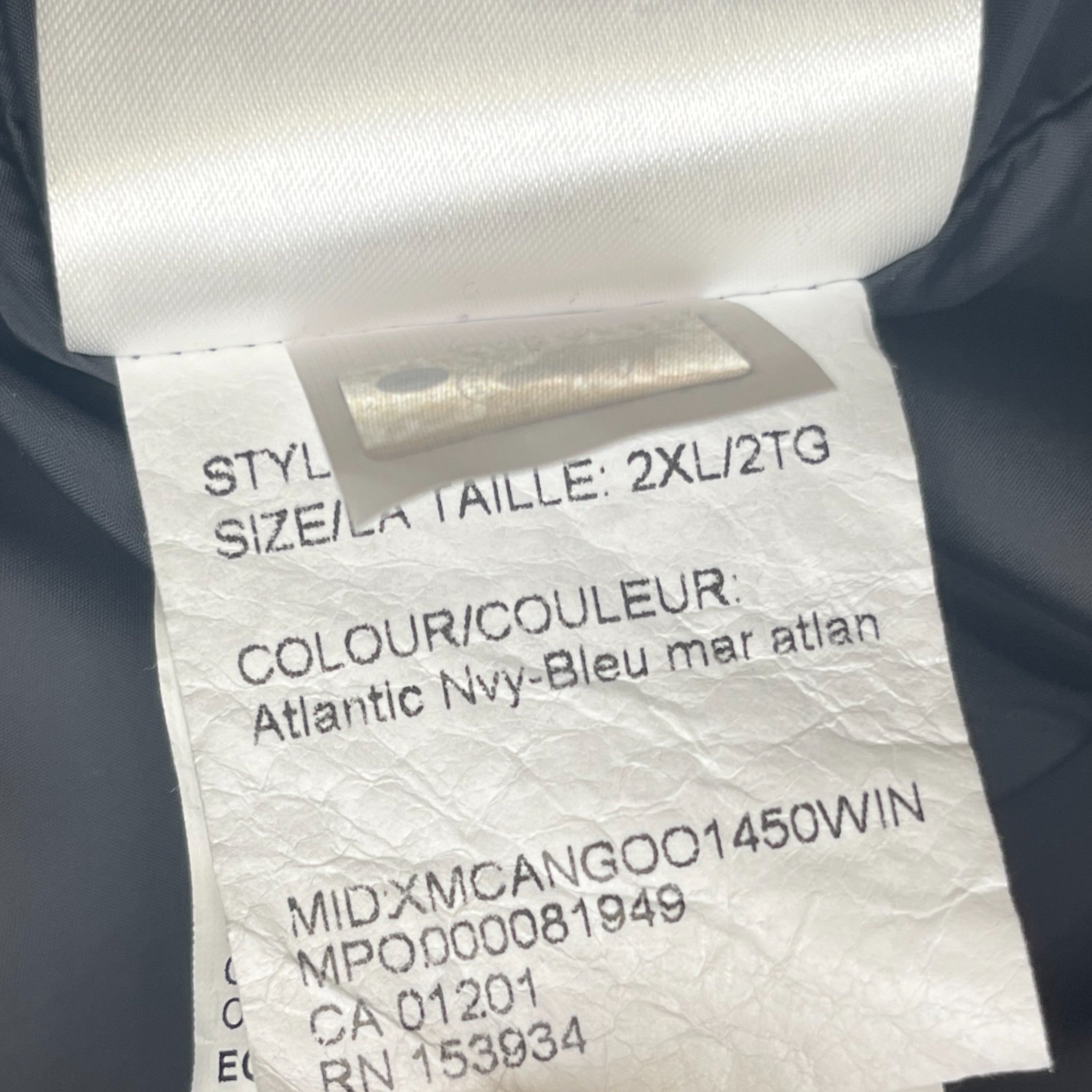 Men's Carson Down Jacket Navy Size XXL