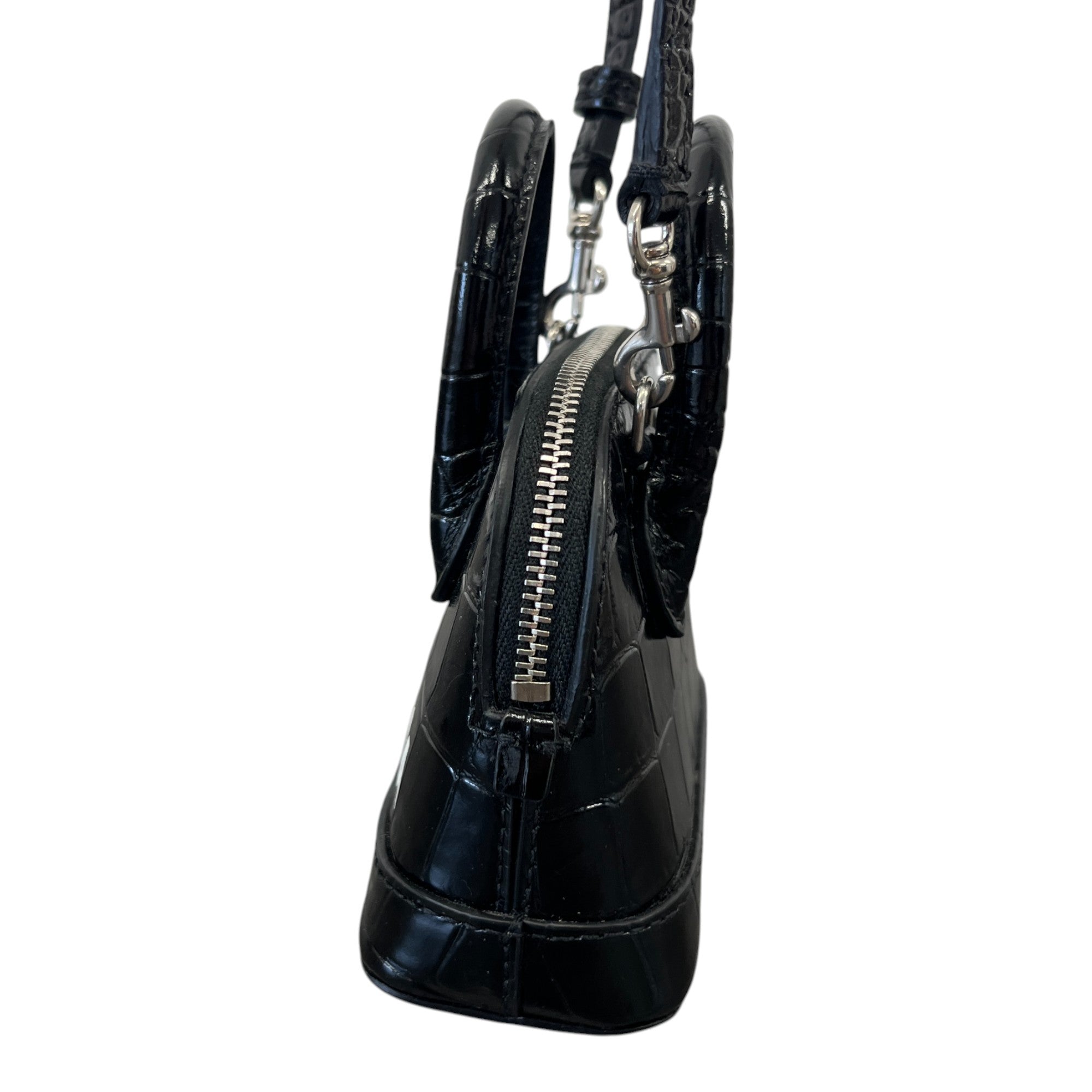 Women's Croc Micro Ville Top Handle Bag Black