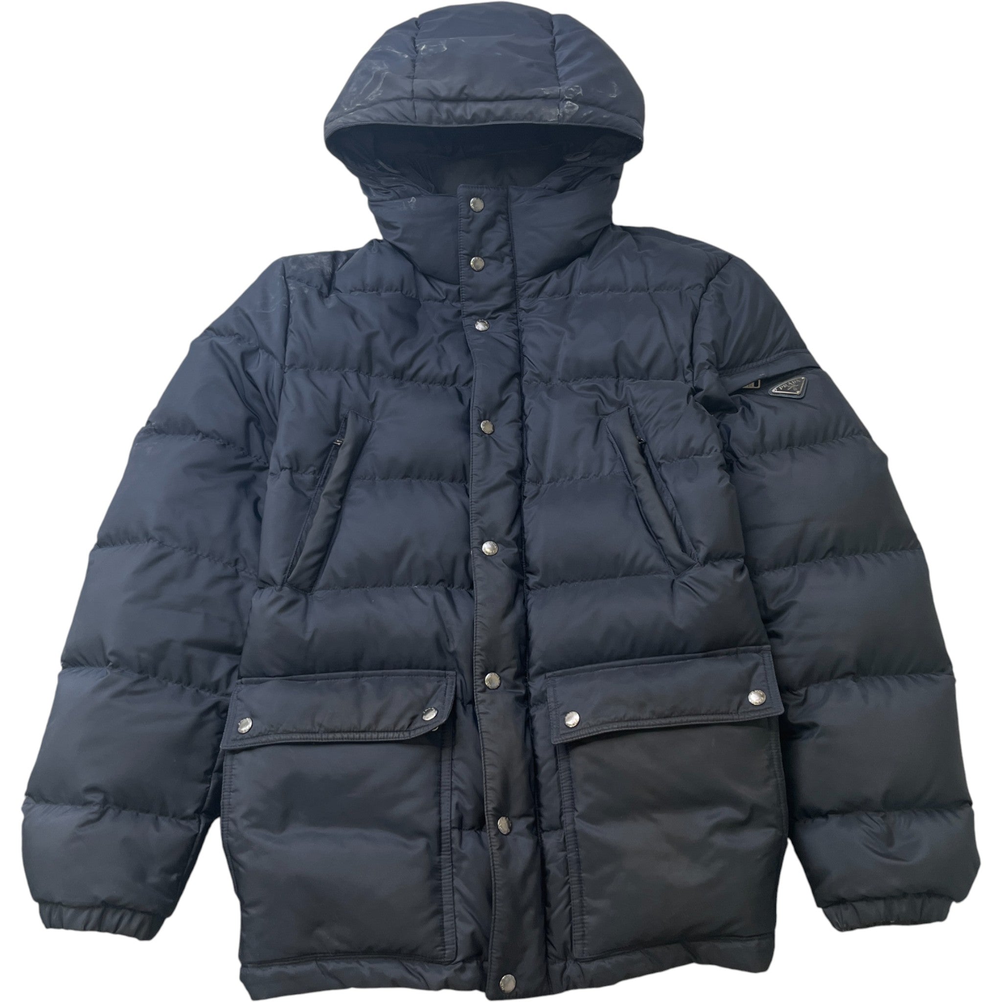 Men's Plaque Logo Down Jacket Navy Size IT 50 / L