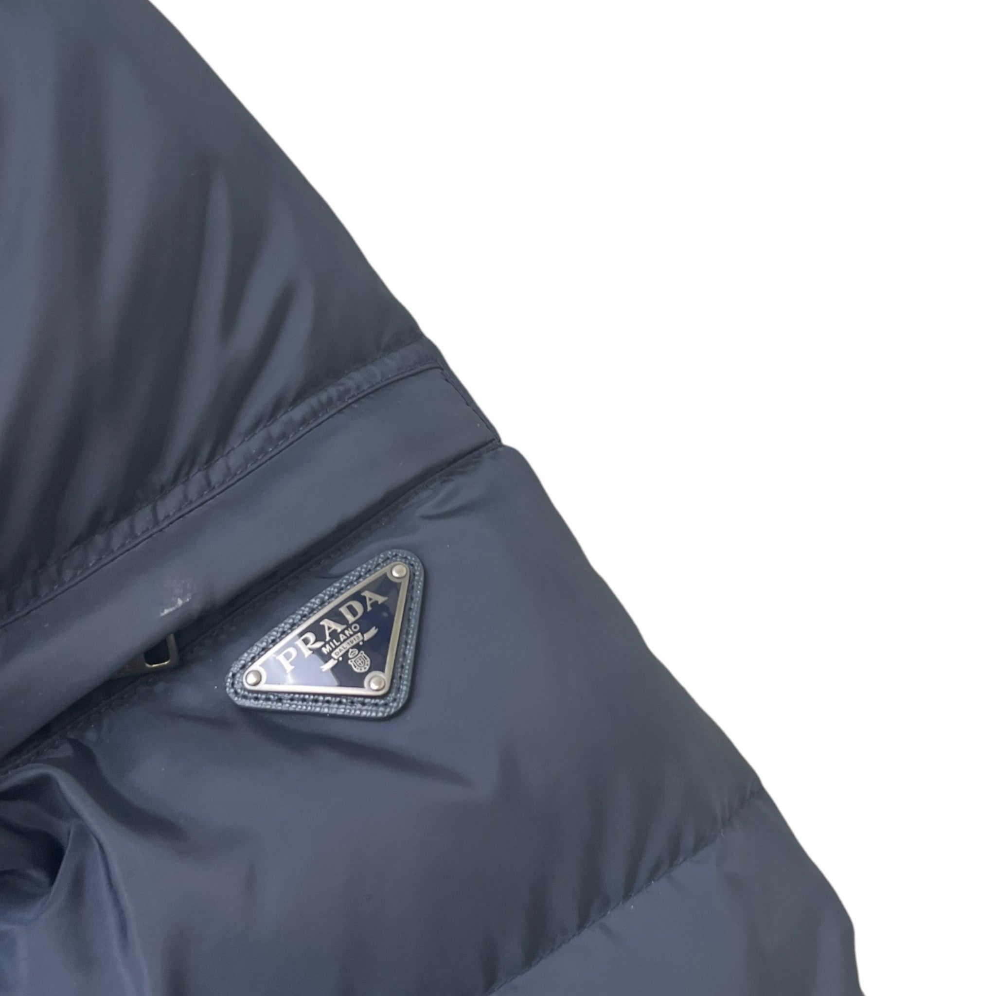 Men's Plaque Logo Down Jacket Navy Size IT 50 / L