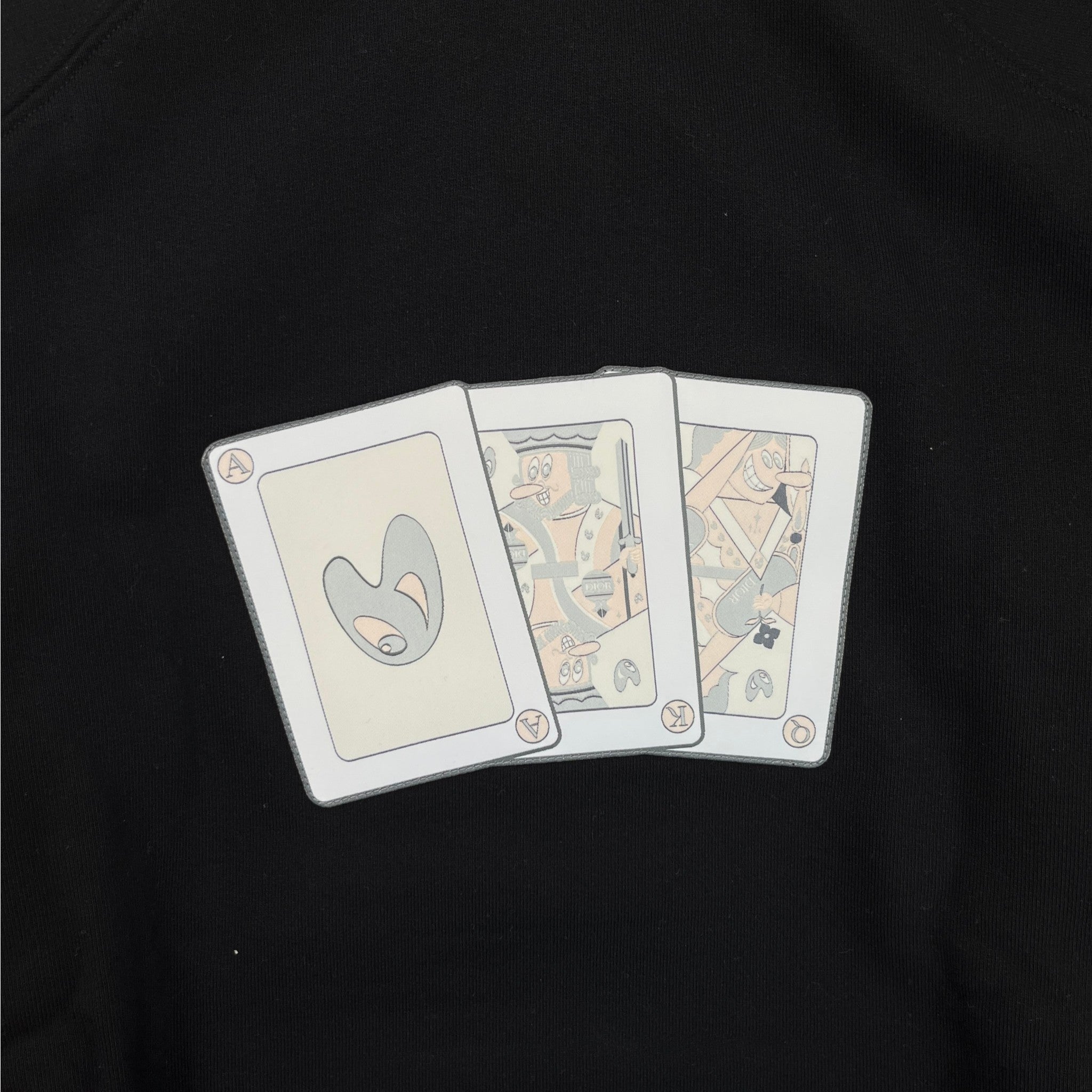 Men's Kenny Scharf Playing Cards Hoodie Black Size XXS