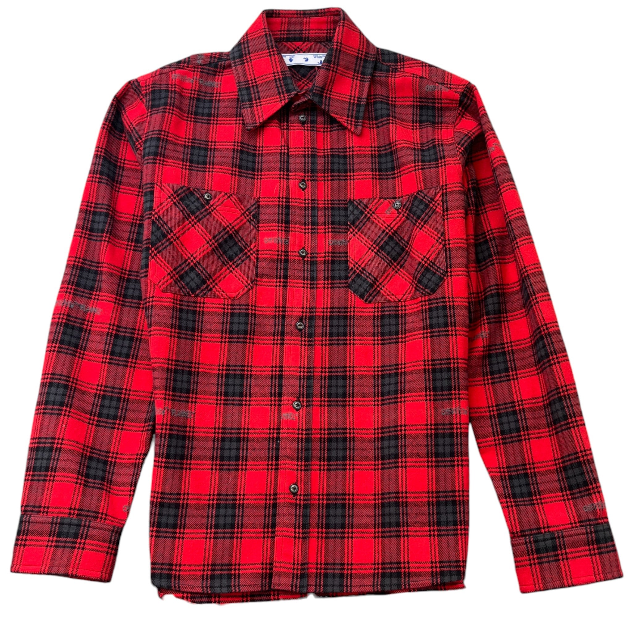 Men's Arrow Logo Fannel OverShirt Red Size L