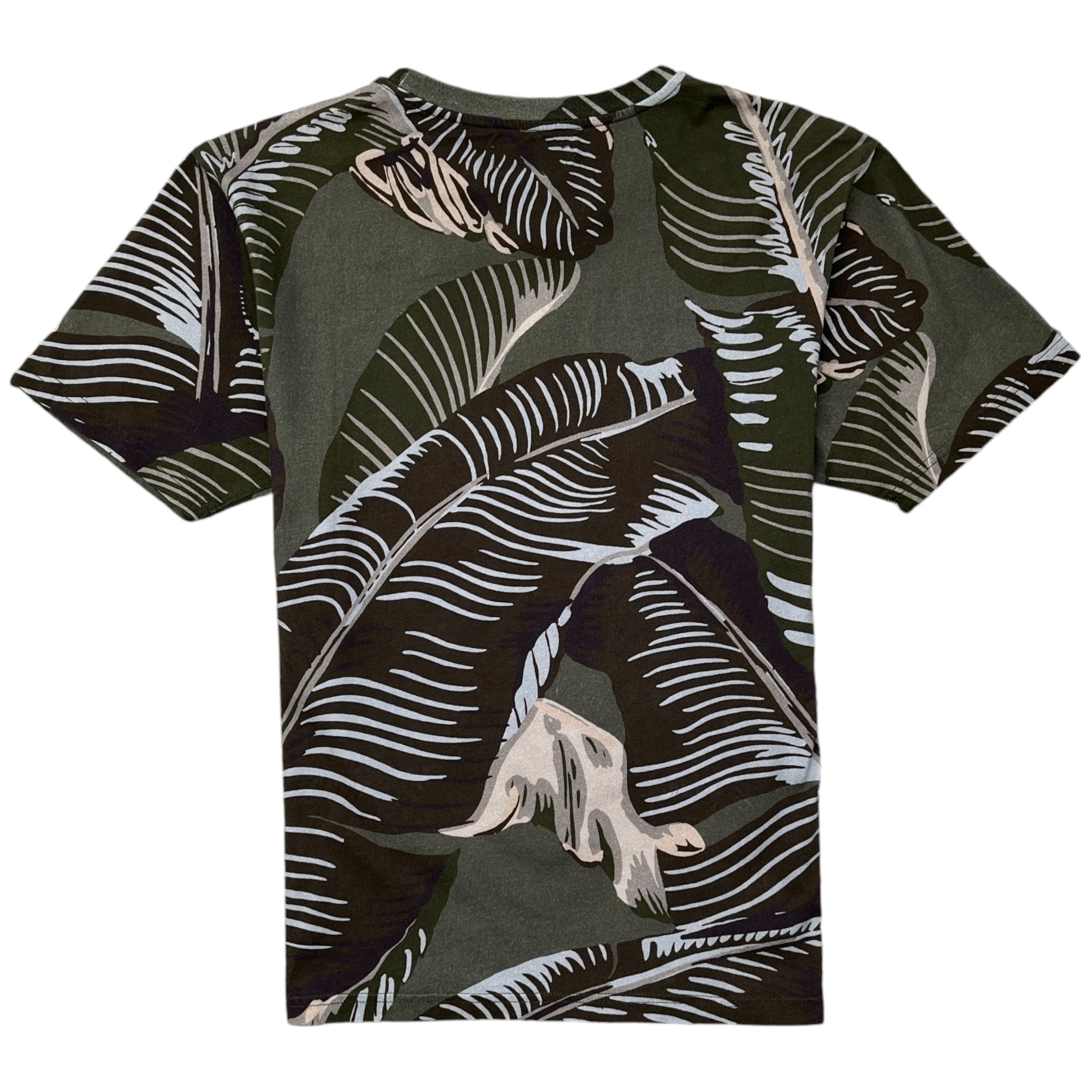 Men's Tropical Print T-Shirt Green Size S