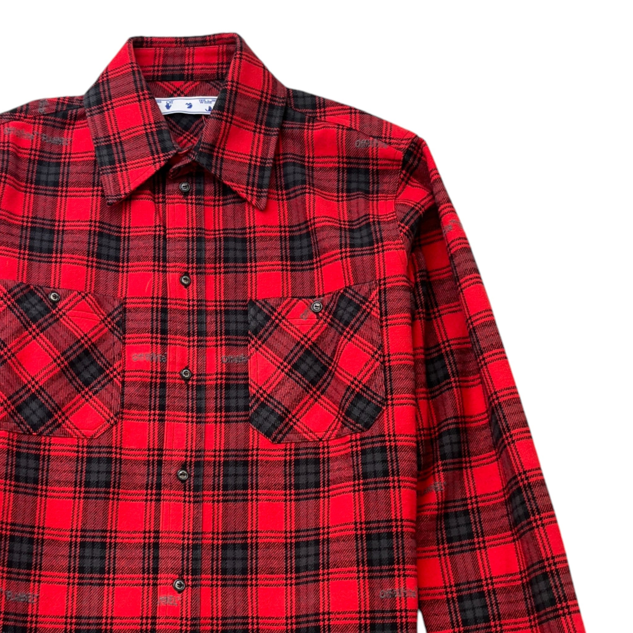 Men's Arrow Logo Fannel OverShirt Red Size L