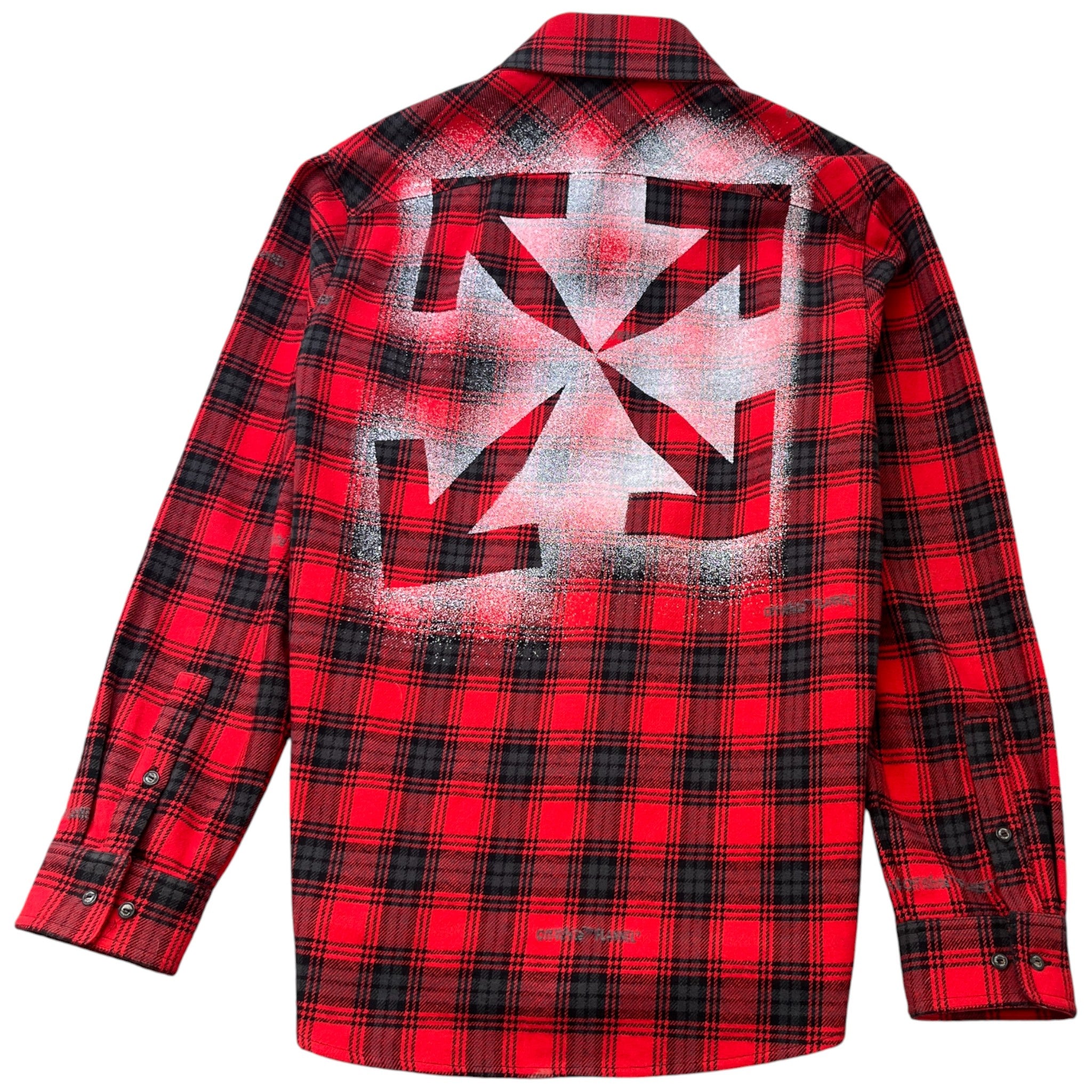 Men's Arrow Logo Fannel OverShirt Red Size L