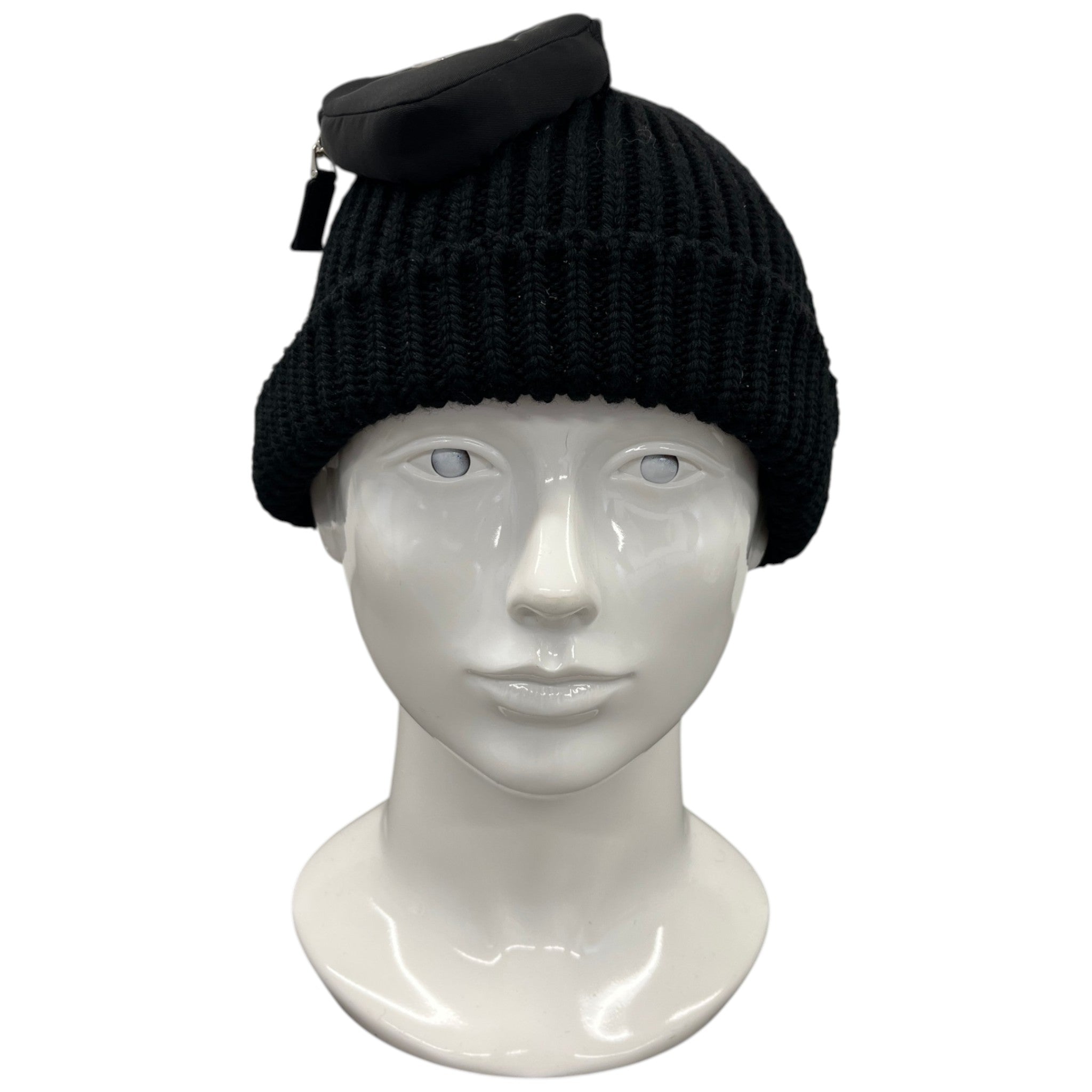 Men's Plaque Logo Pouch Hat Black Size M