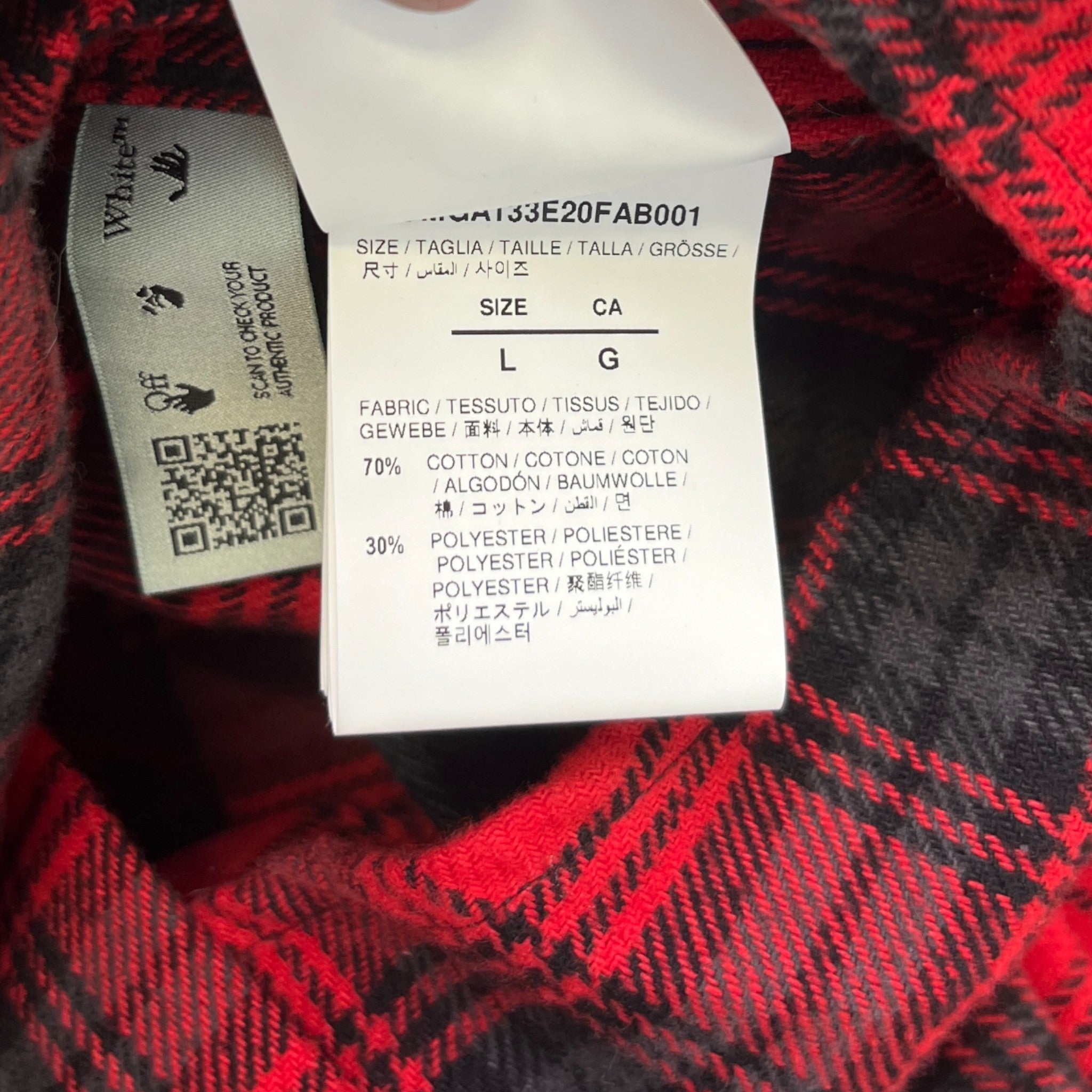 Men's Arrow Logo Fannel OverShirt Red Size L