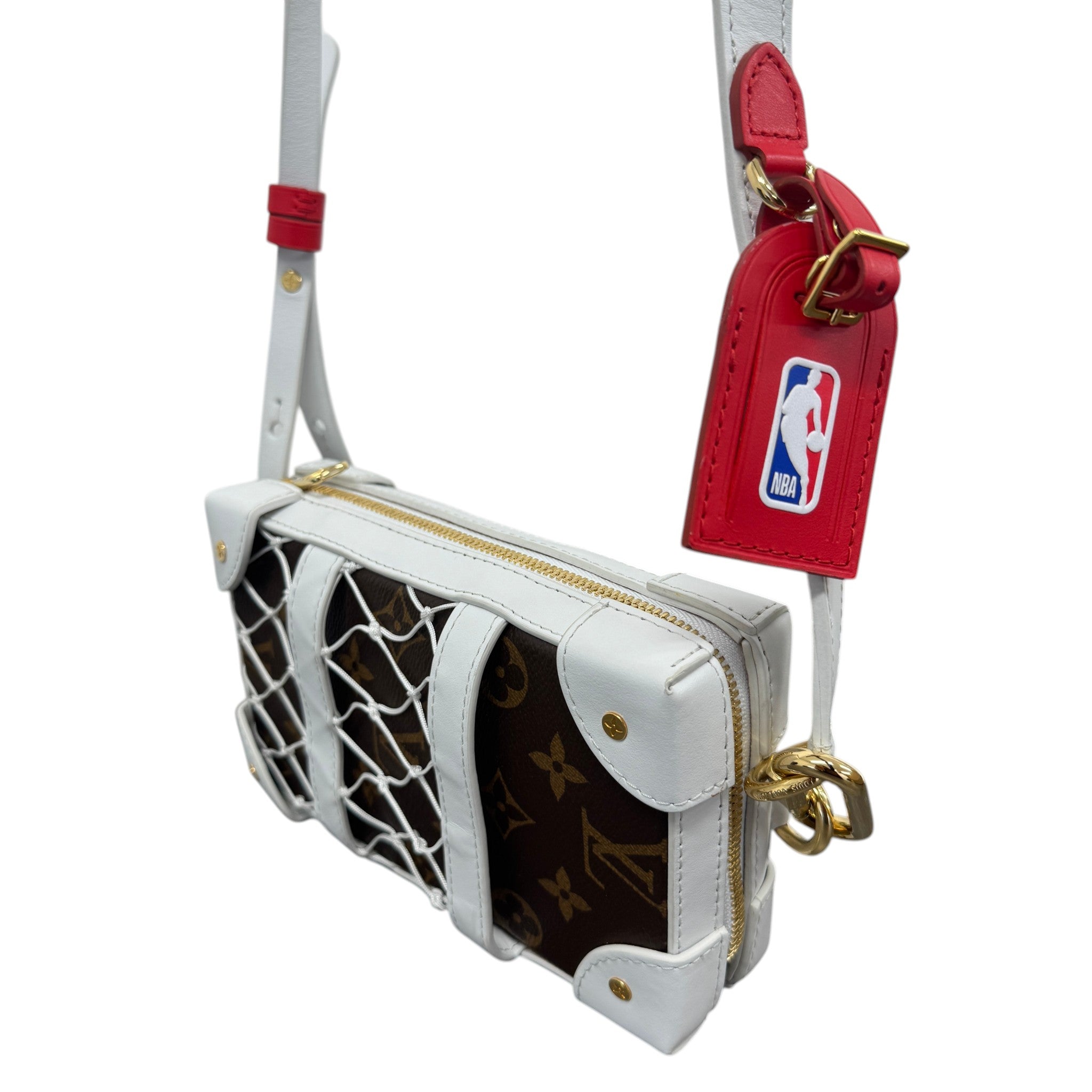Men's X Nba 2020 Monogram Soft Trunk Phone Box Bag Brown