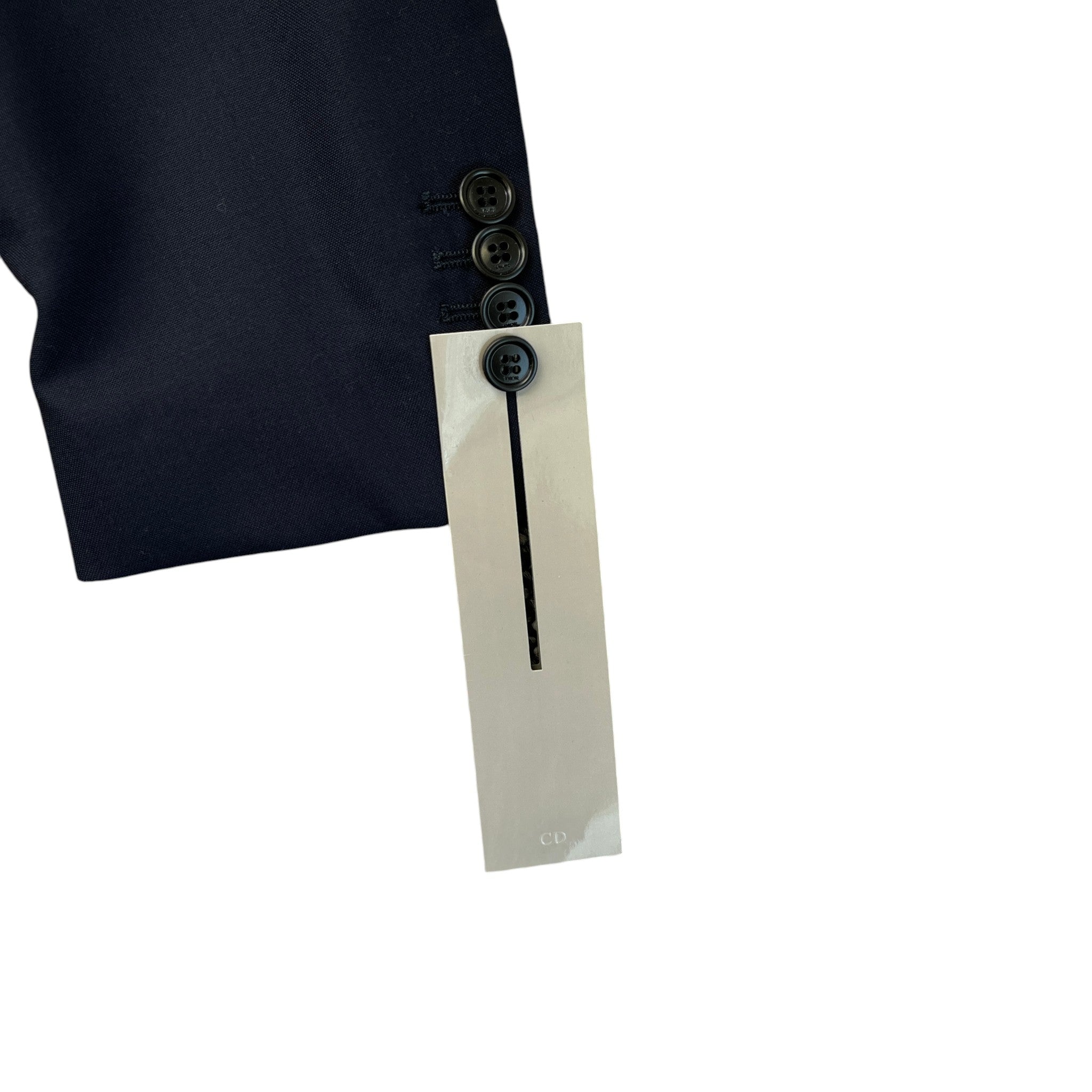 Men's Embroidered Logo Single-Breasted Suit Navy Size 52R