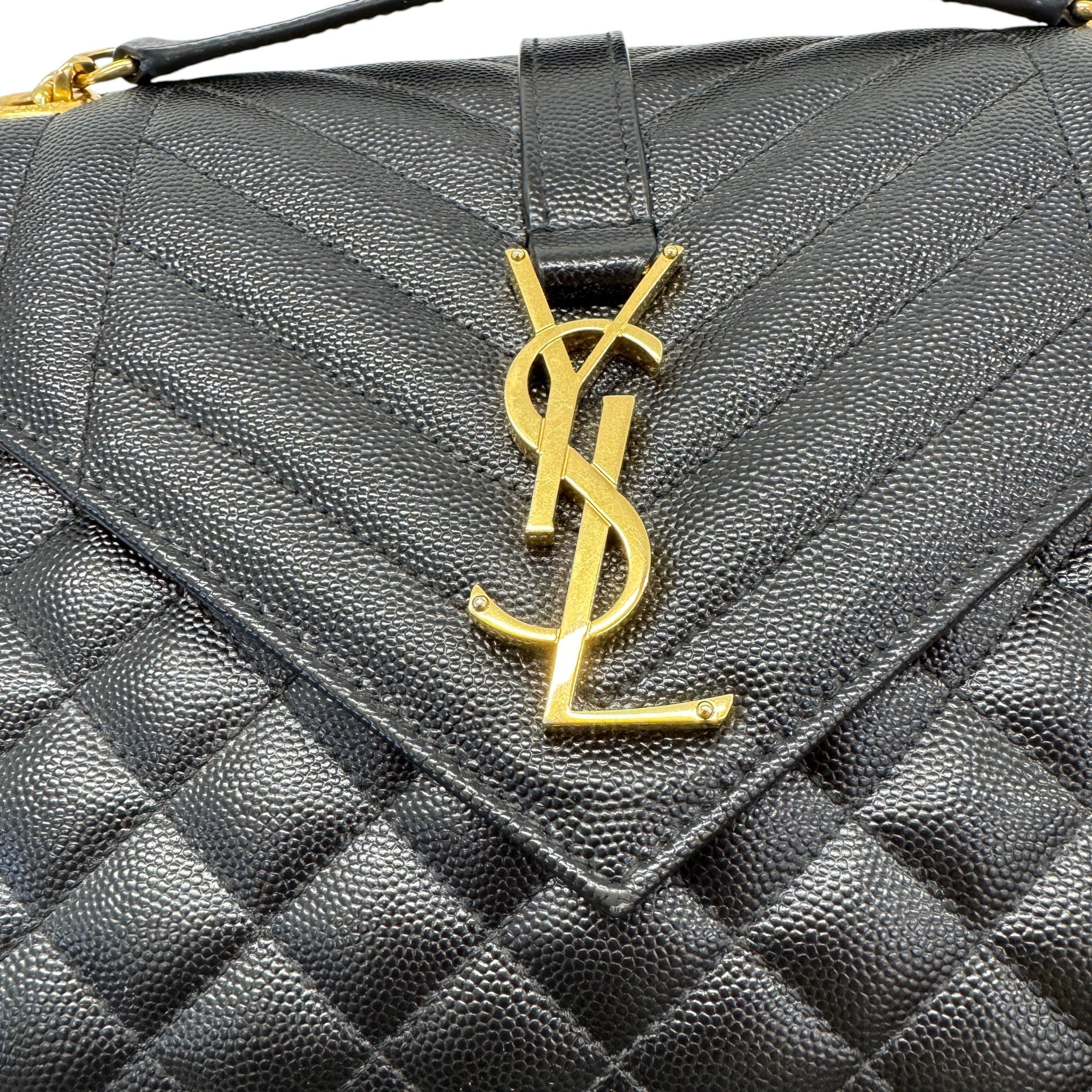 Women's Envelope Medium Quilted Grain De Poudre Bag Black