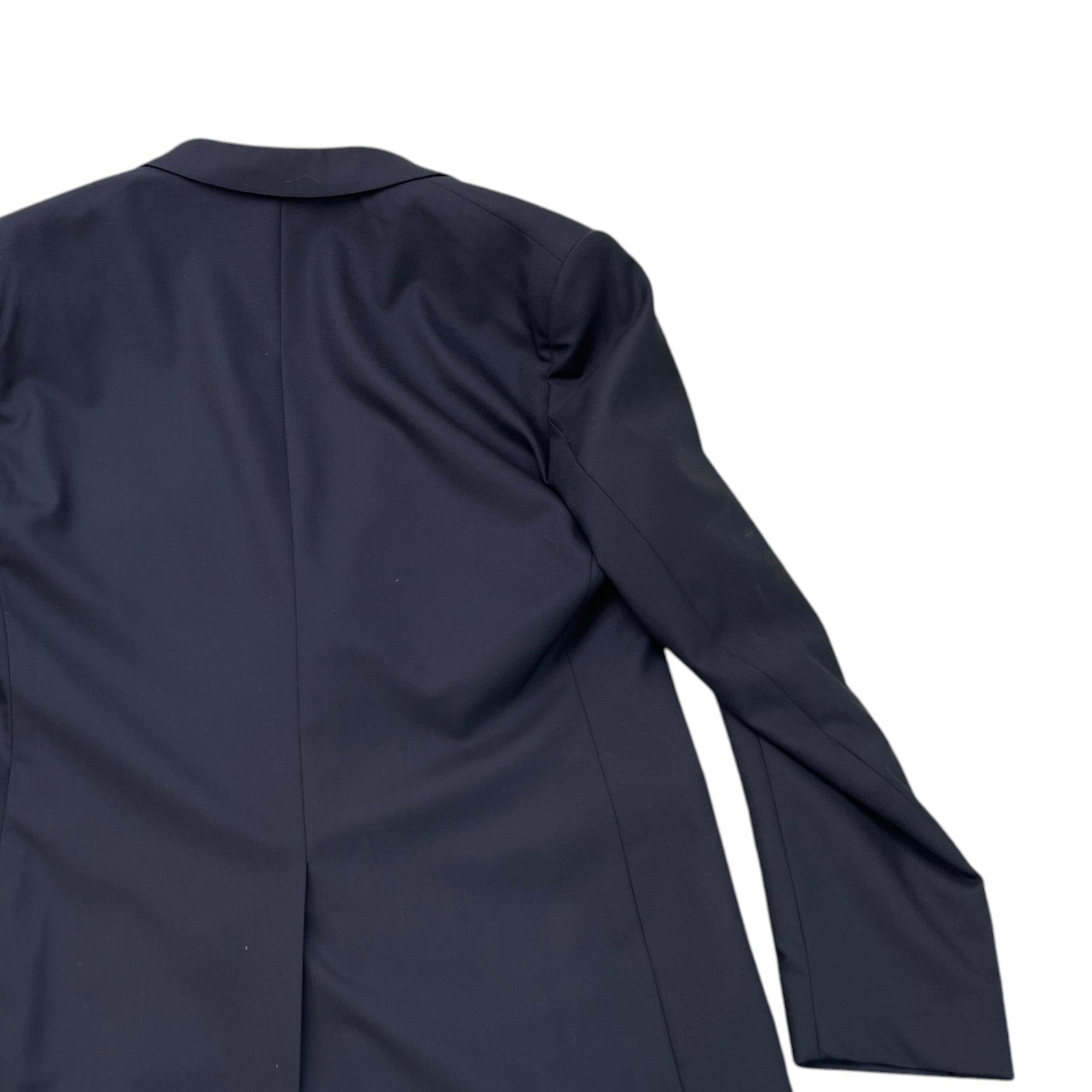 Men's Embroidered Logo Single-Breasted Suit Navy Size 52R