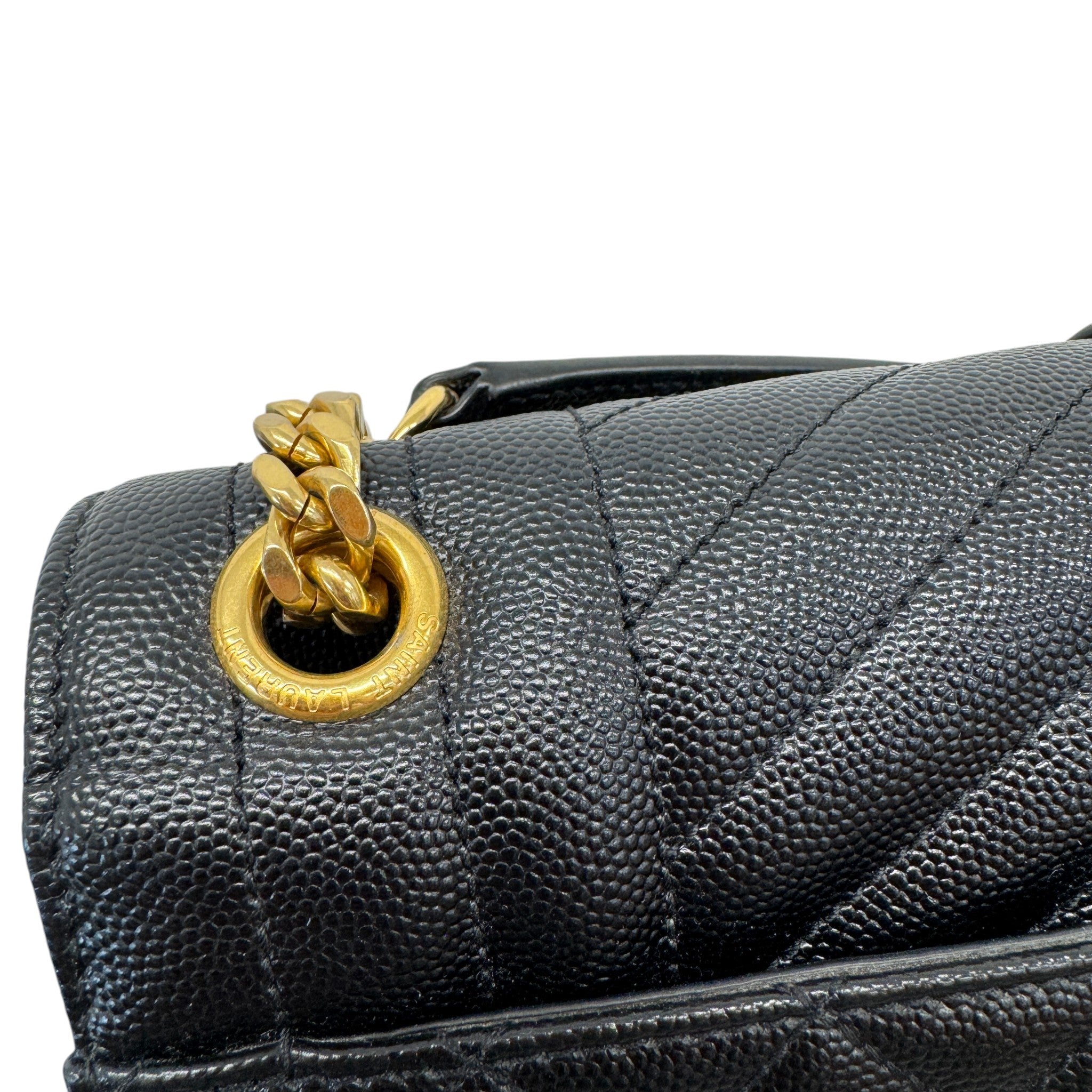 Women's Envelope Medium Quilted Grain De Poudre Bag Black