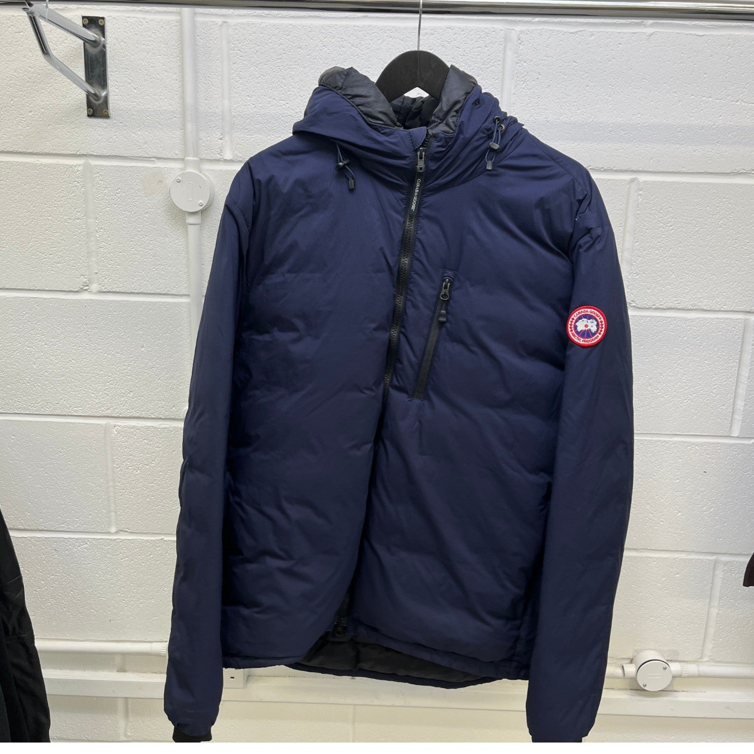 Men's Lodge Hoody Down Jacket Navy Size XXL