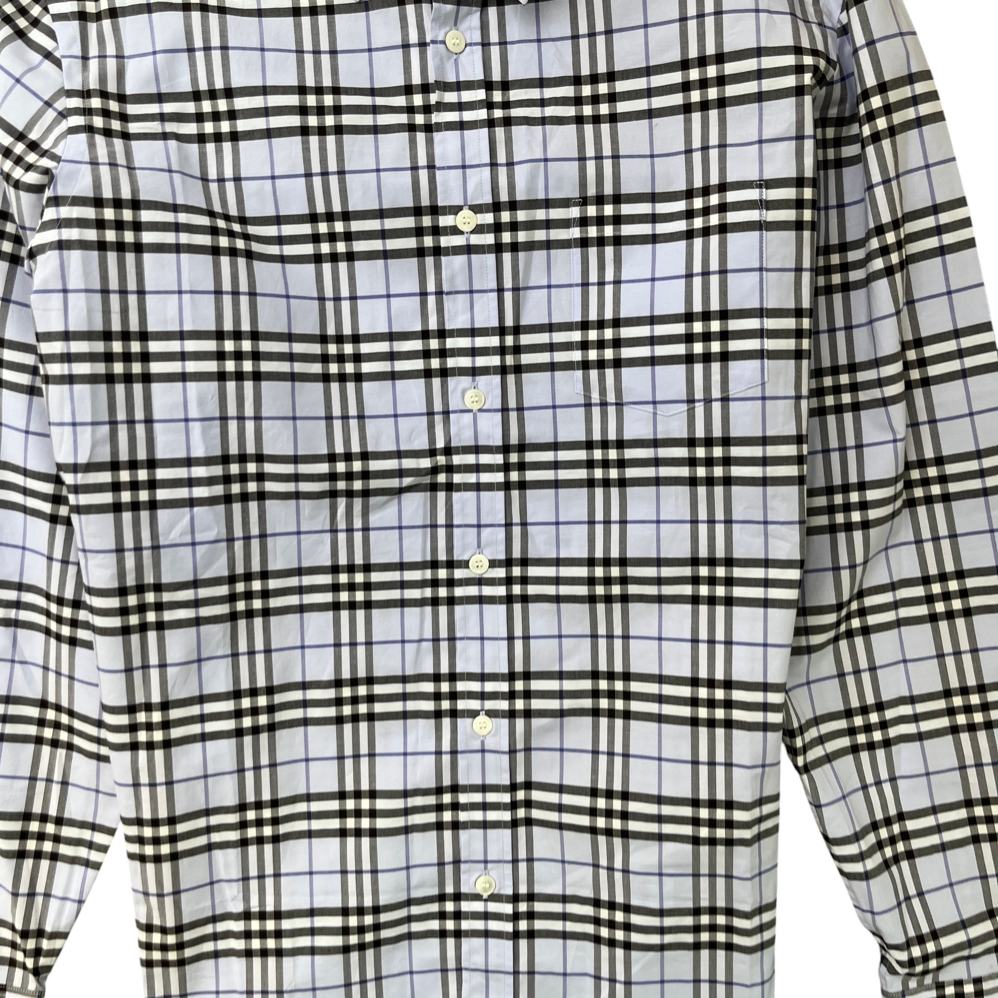 Men's Checkered Long Sleeve Shirt Blue Size L