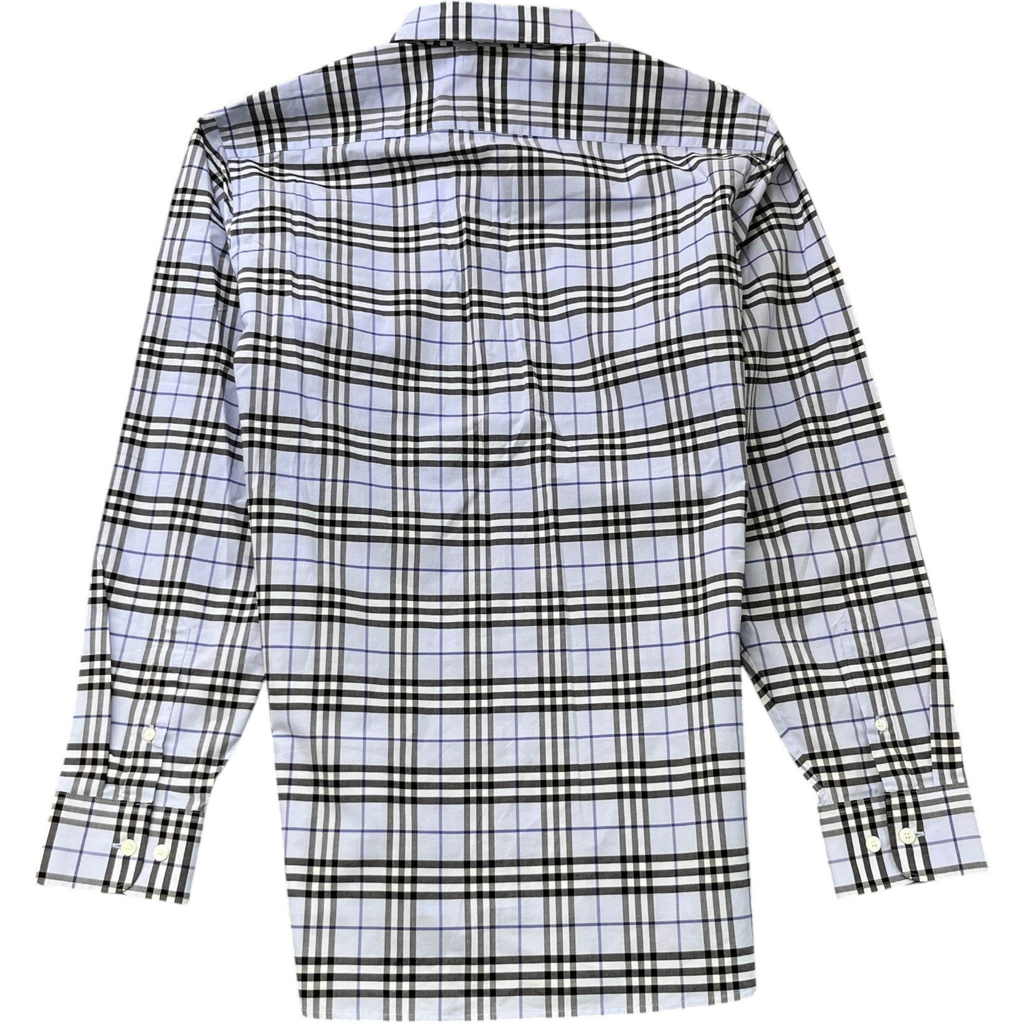 Men's Checkered Long Sleeve Shirt Blue Size L
