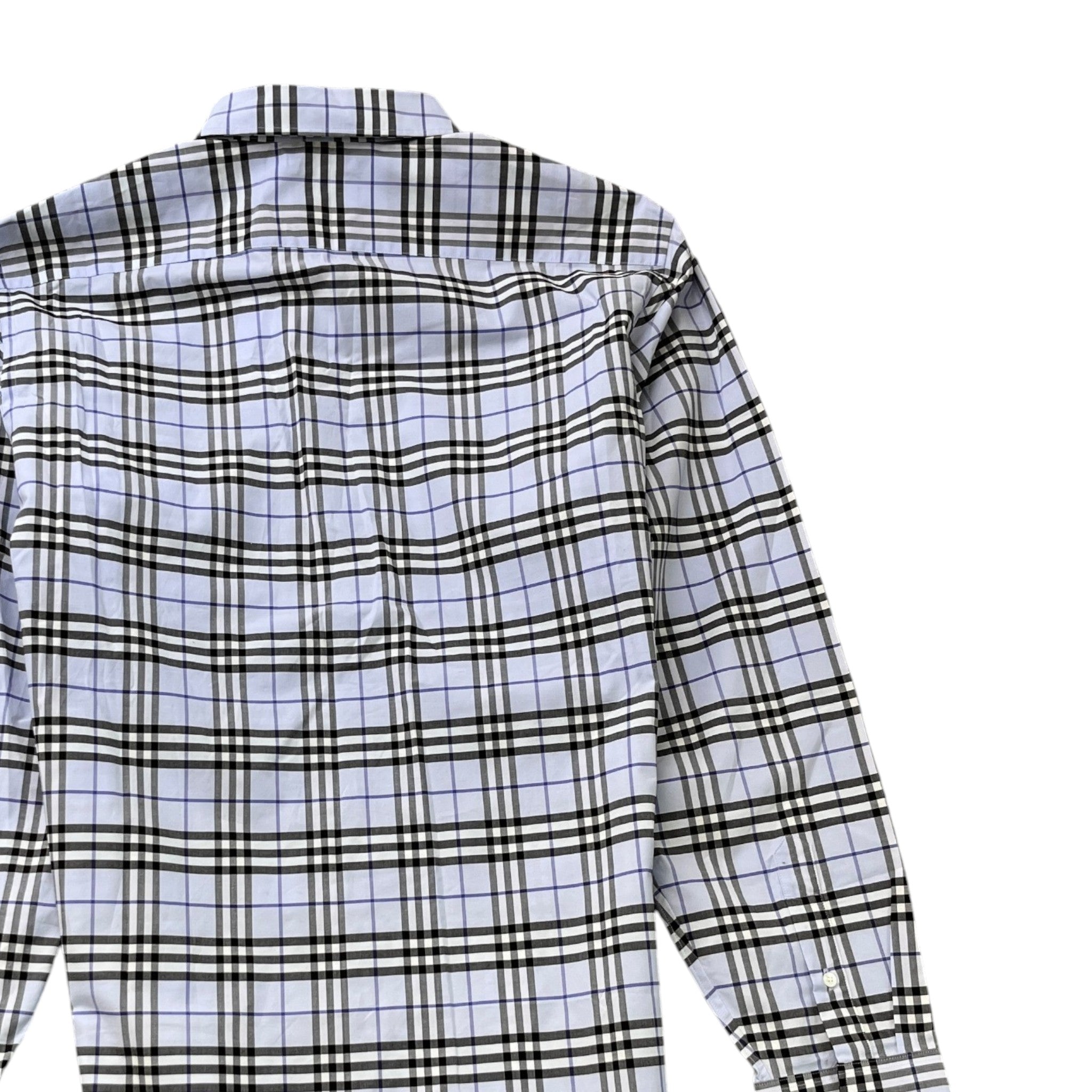 Men's Checkered Long Sleeve Shirt Blue Size L