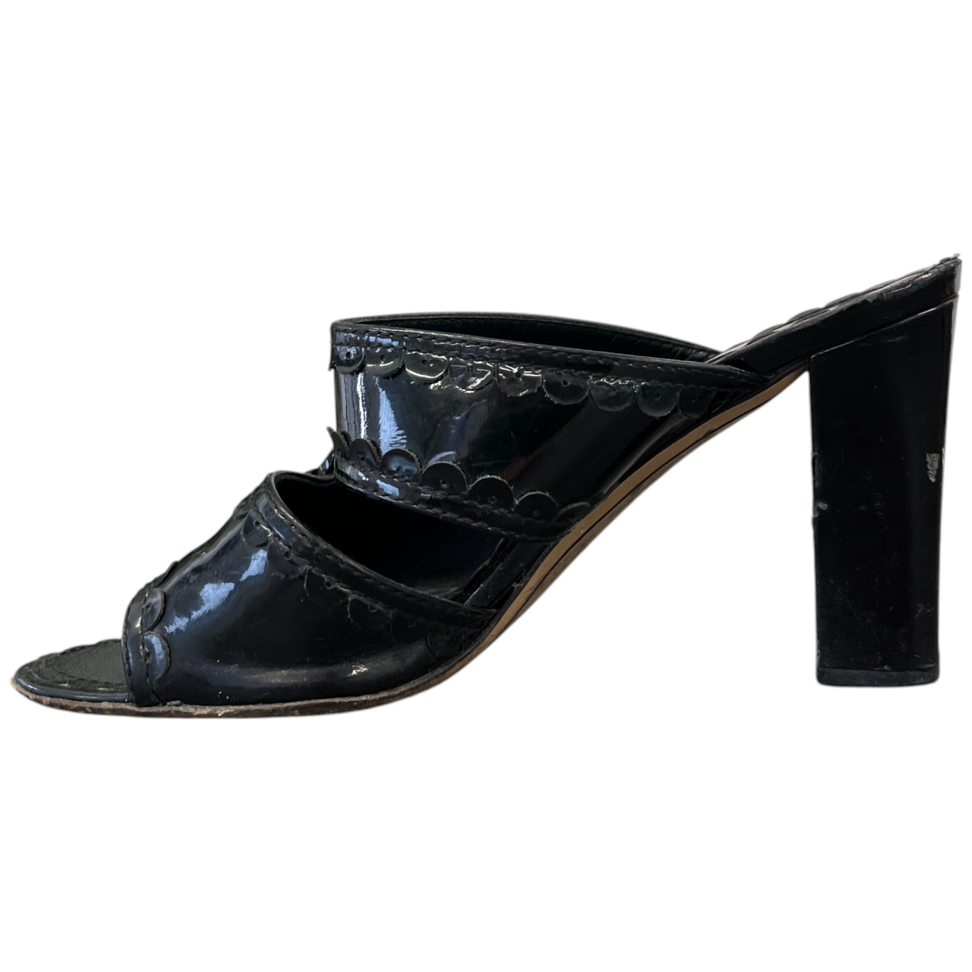 Women's Flower Logo Heels Black Size EU 38 / UK 5