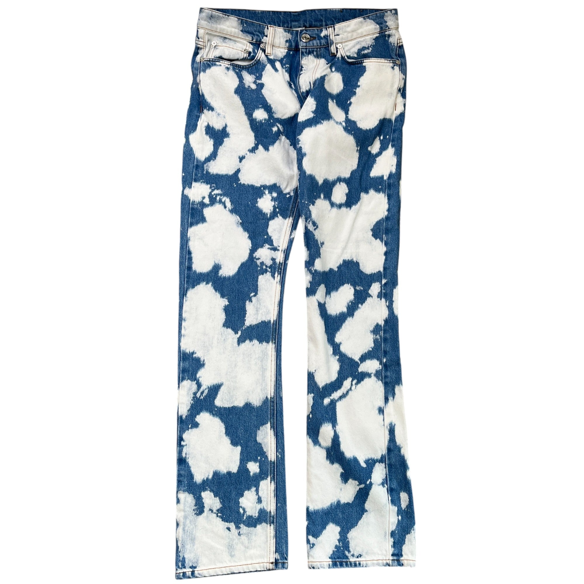 Men's Plaque Logo Tie Dye Jeans Blue Size IT 48 / UK 32