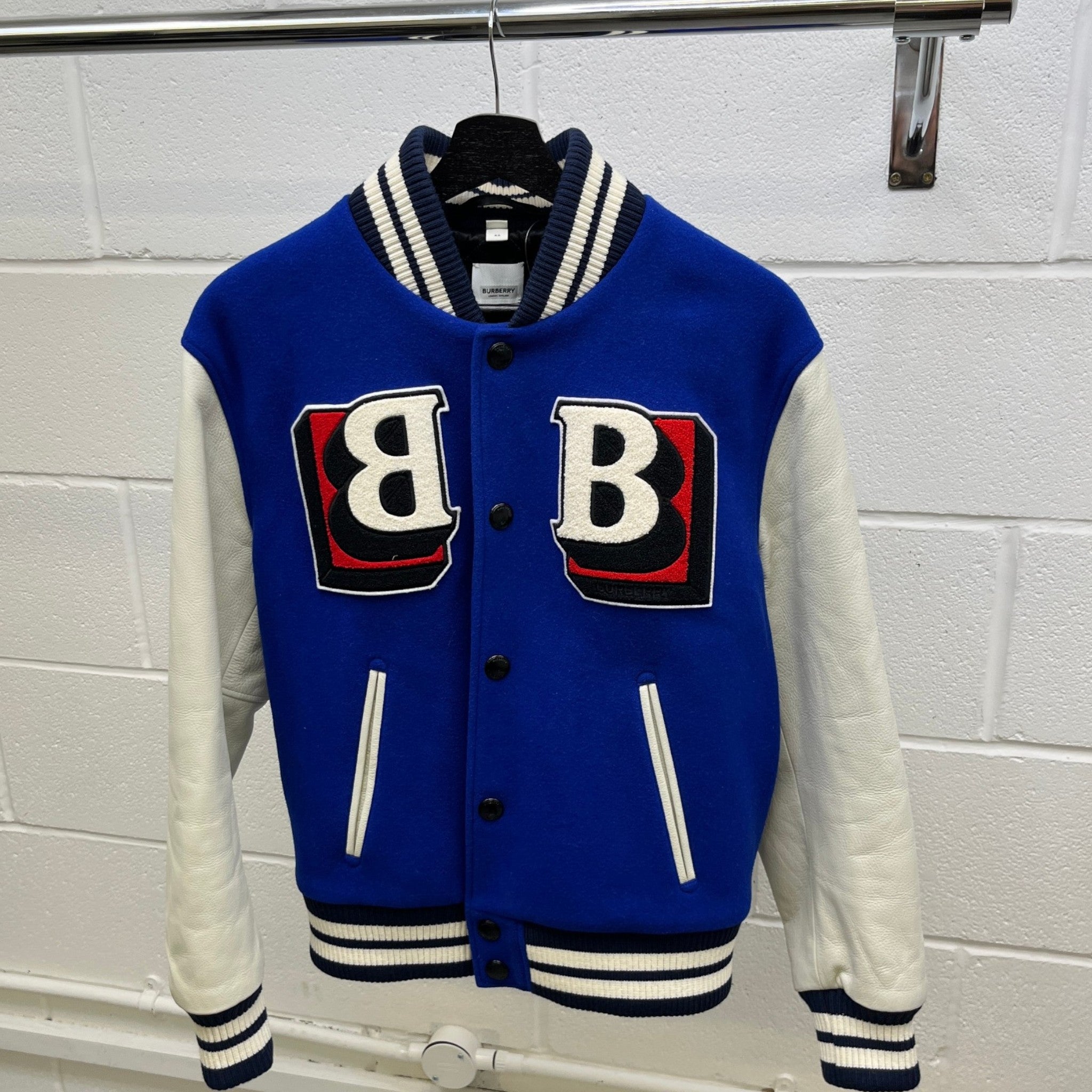 Men's Applique Logo Varsity Jacket Blue Size IT 46 / S