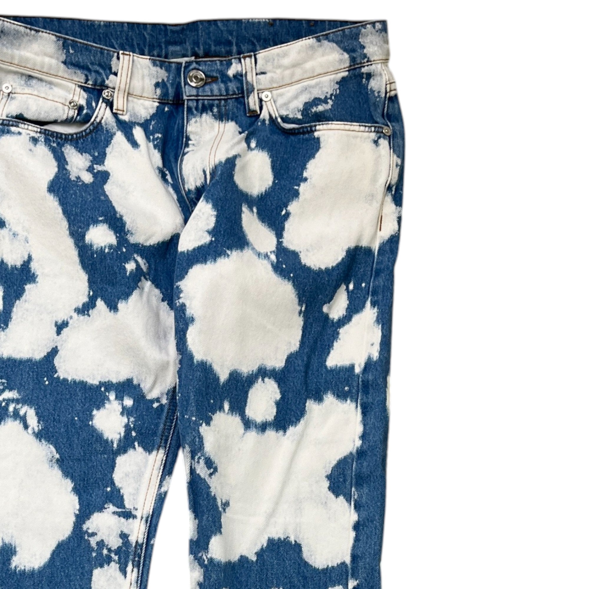 Men's Plaque Logo Tie Dye Jeans Blue Size IT 48 / UK 32