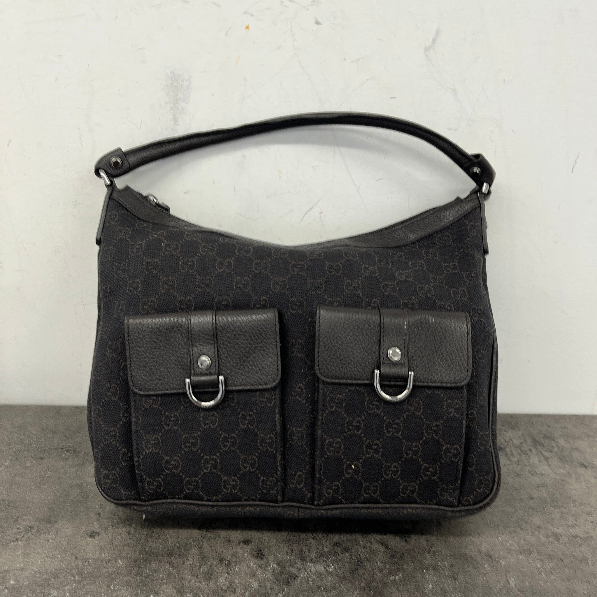 Women's Gg Canvas Abbey Pocket Handbag Black